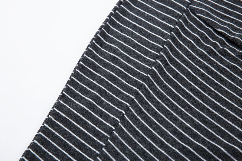 Striped Knit Barrel-Leg Lounge Pants with Drawstring Hem