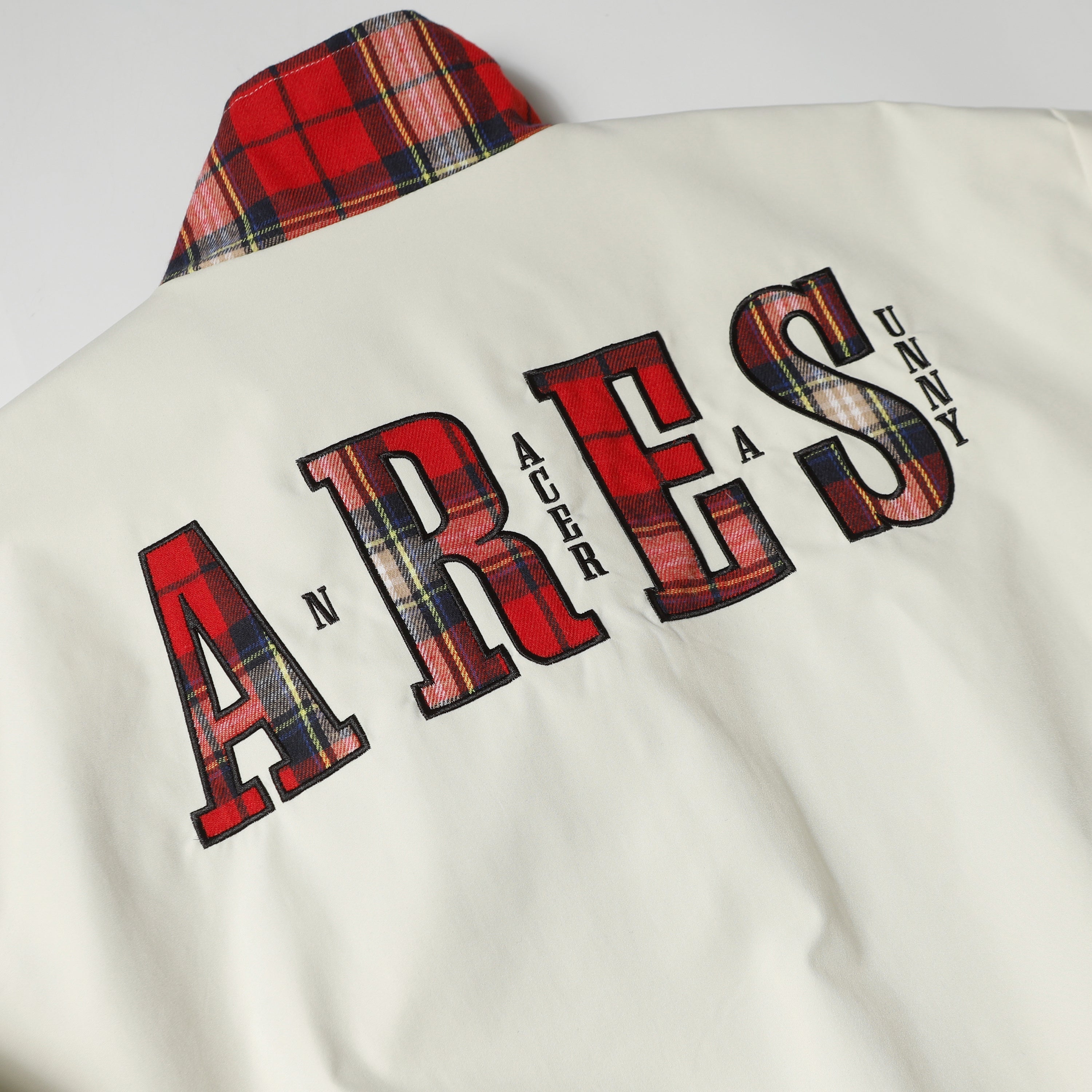 Ares Plaid Panel Bomber Jacket | Streetwear Contrast Design