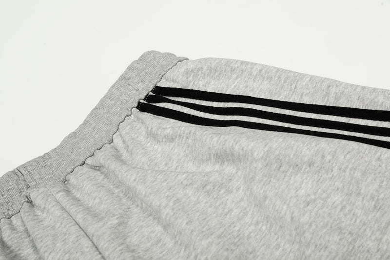 Curved Stripe Wide-Leg Sweatpants | Streetwear Track Pants