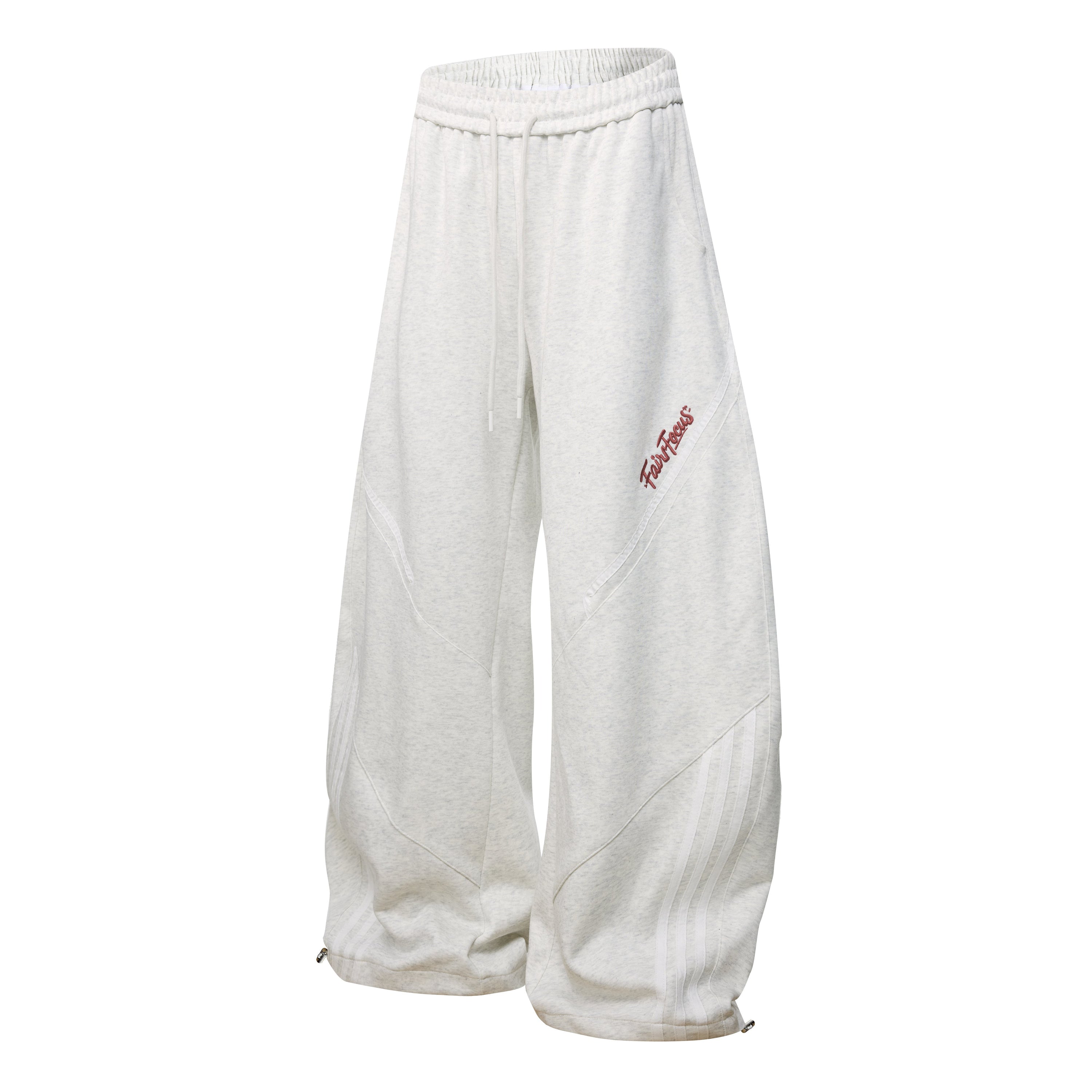 Curved Stripe Track Pants | Wide Leg Streetwear Sweatpants