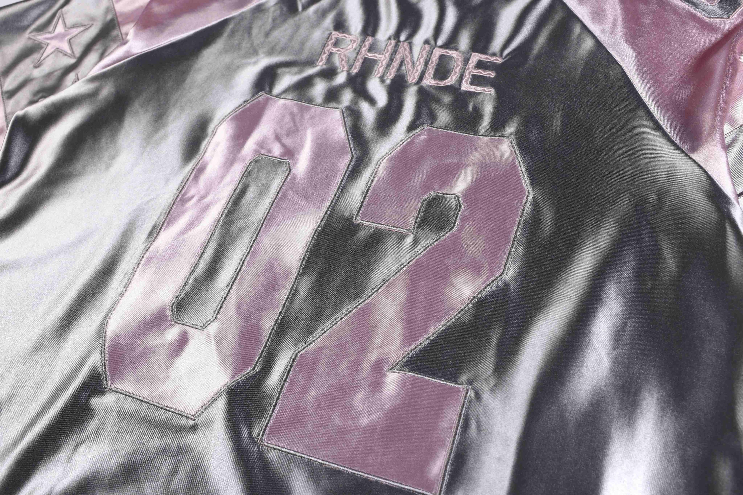 RHNDE Metallic Varsity Jersey Tee | Oversized Y2K Football Shirt