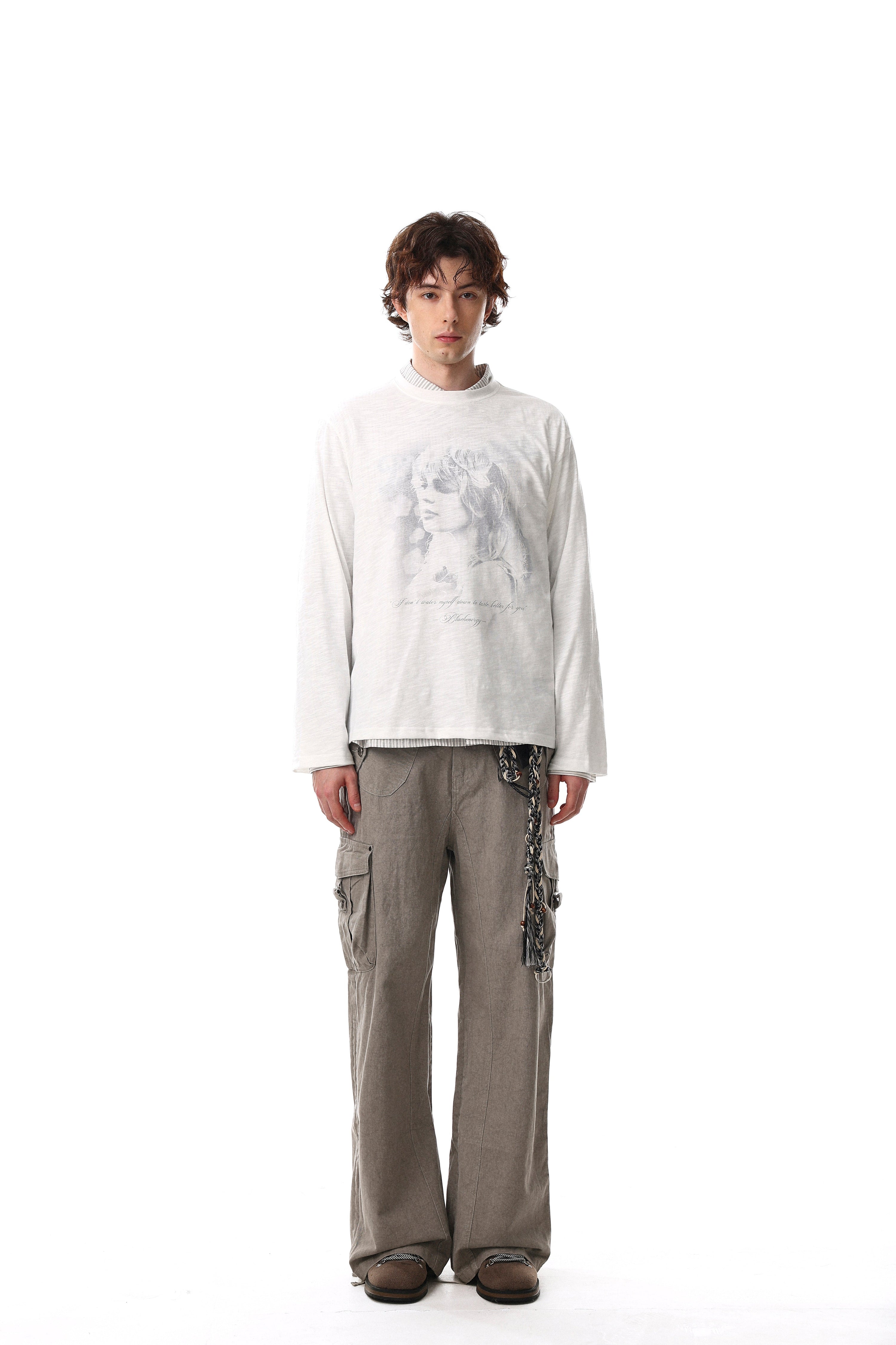 Vintage Portrait Graphic Long Sleeve Tee | Washed Print