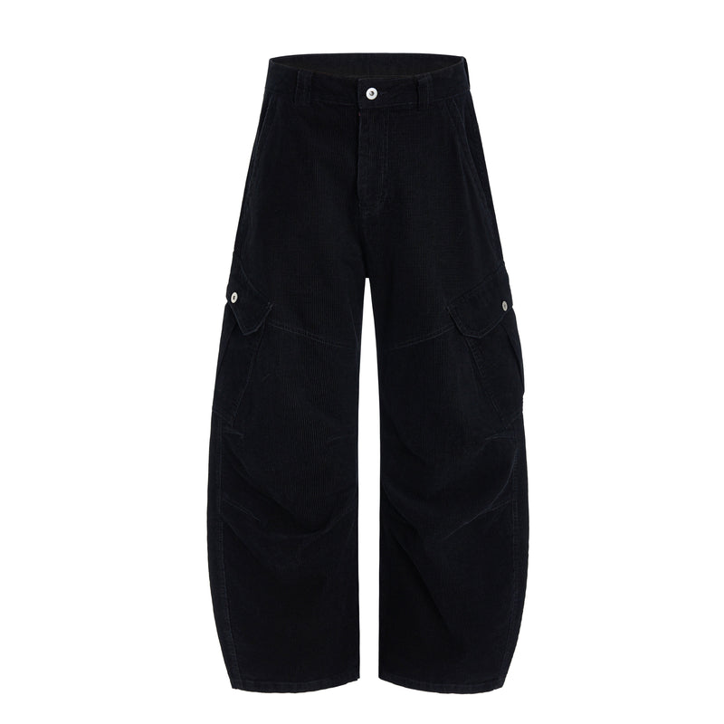 Corduroy Utility Wide-Leg Cargo Pants | SEAKOFF