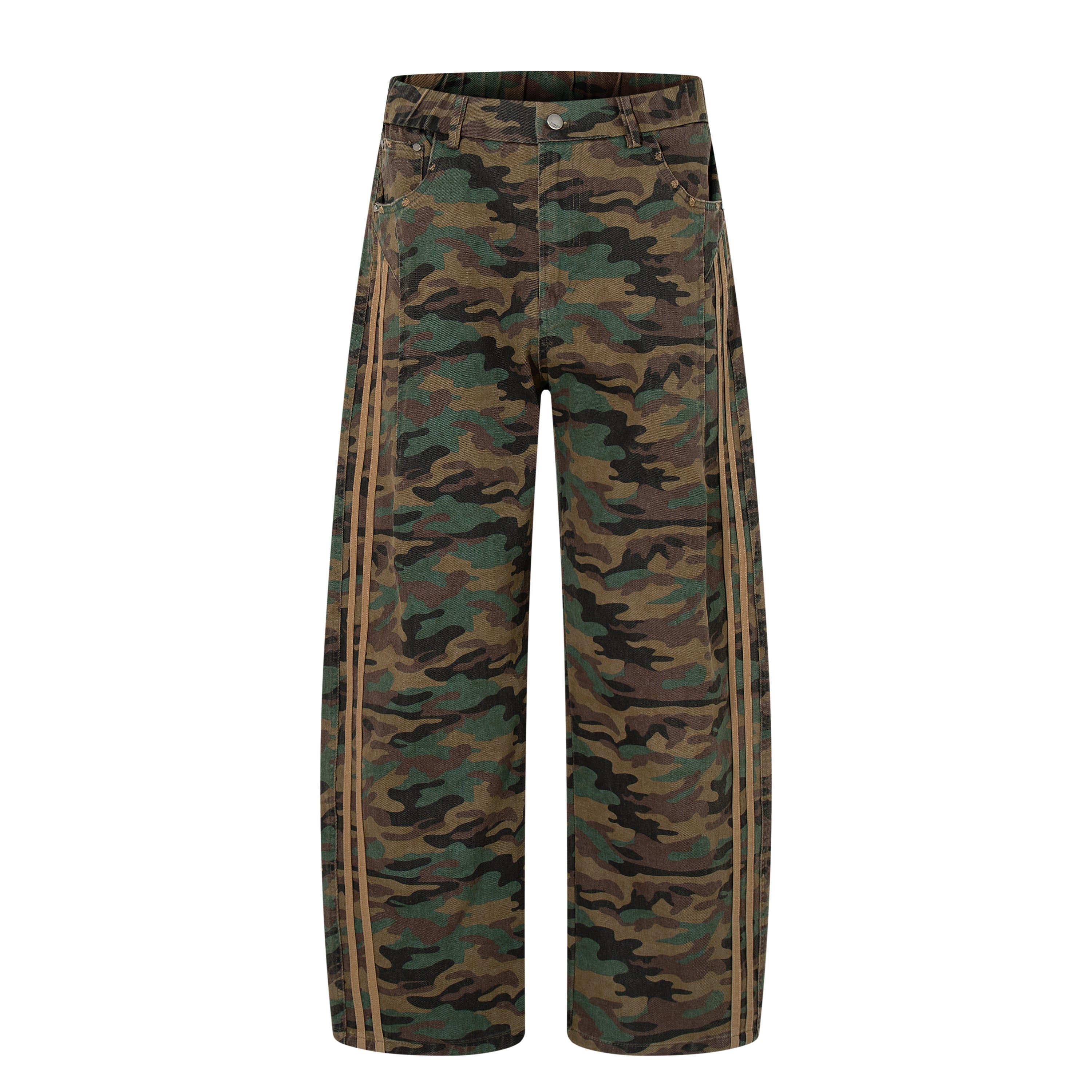 Camo Triple Stripe Wide-Leg Pants | Woodland Military