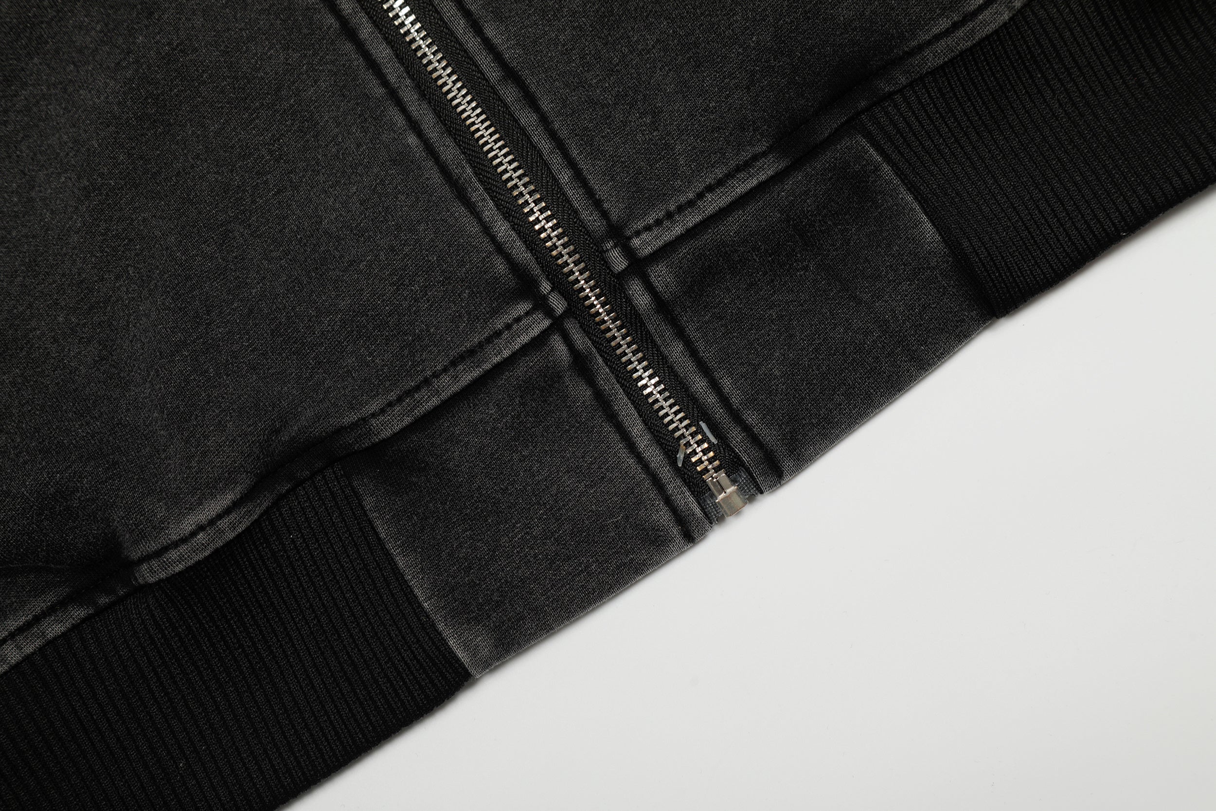 Chain Print Faux Fur Trim Zip-Up Hoodie Jacket | Dark Streetwear