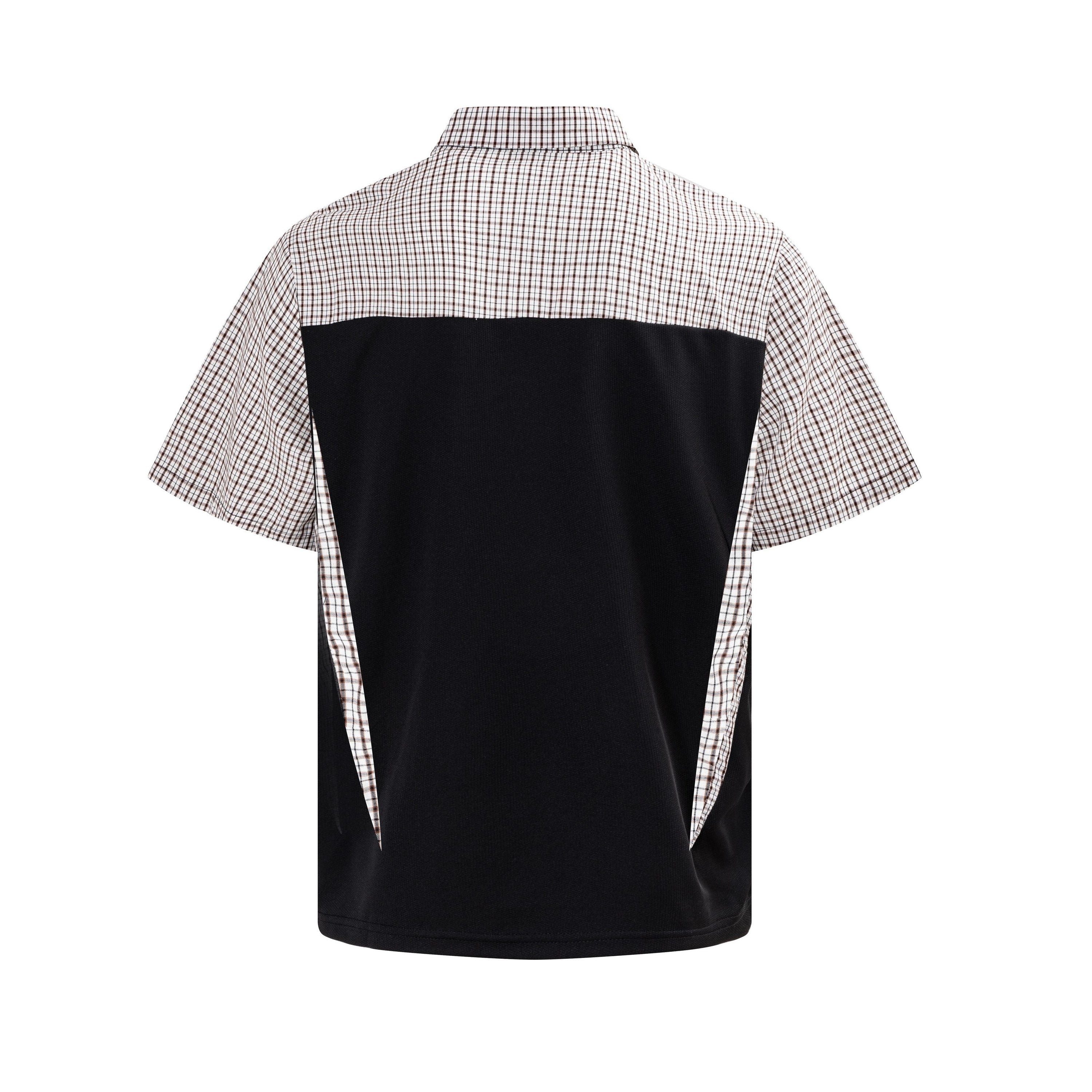 Vintage Plaid Panel Polo Shirt | Oversized Retro Streetwear