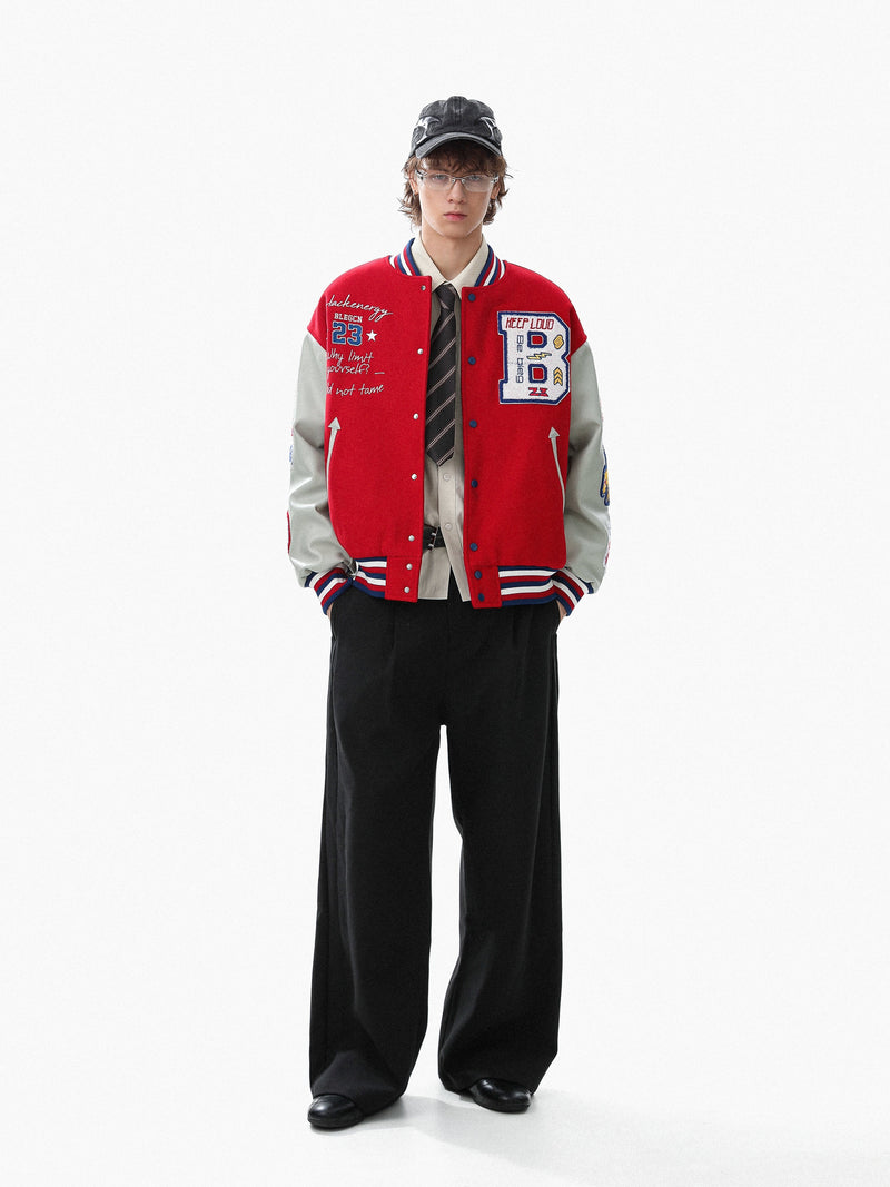 Wild at Heart Embroidered Varsity Jacket | Streetwear Bomber