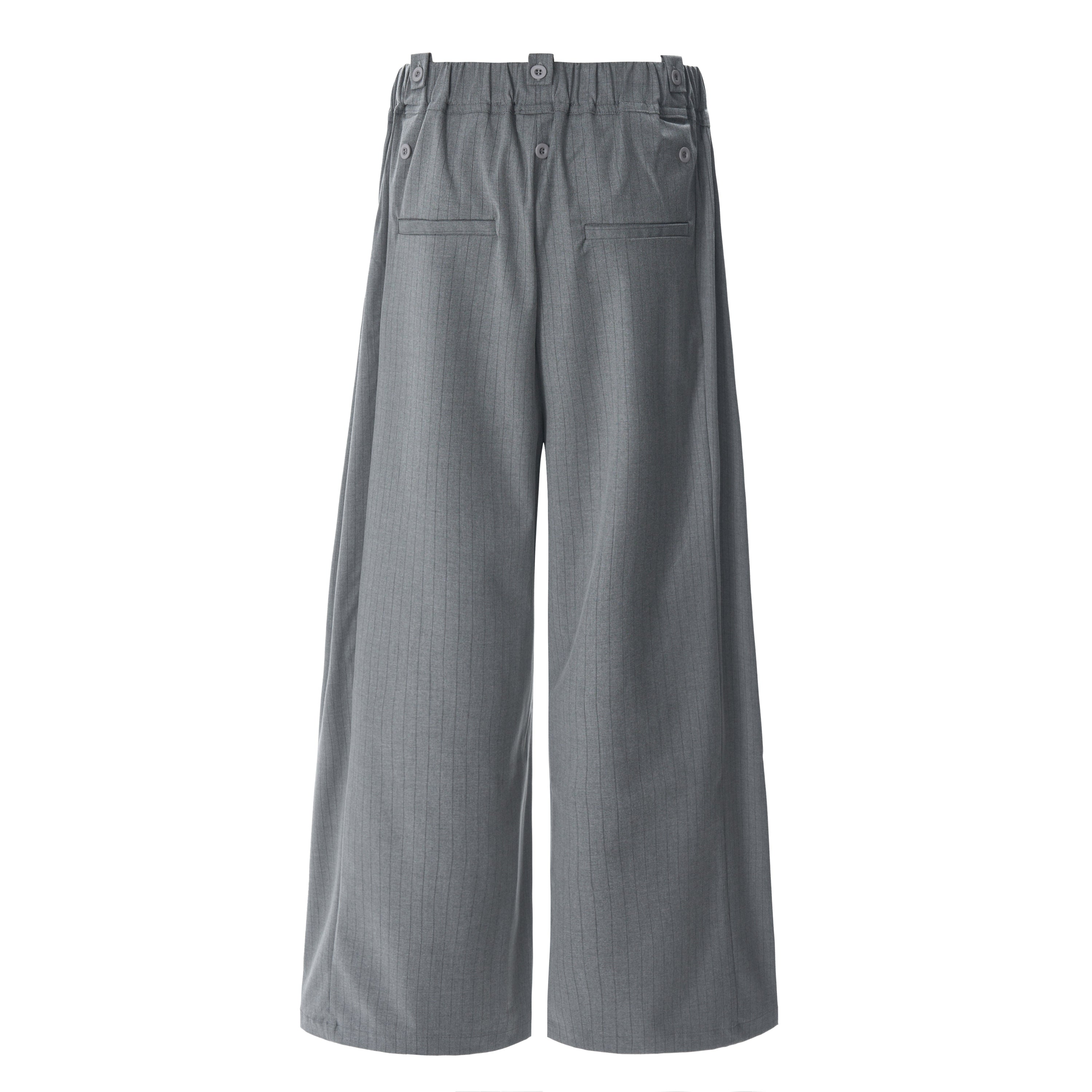 Dual-Button Pinstripe Wide-Leg Trousers | Relaxed Fit