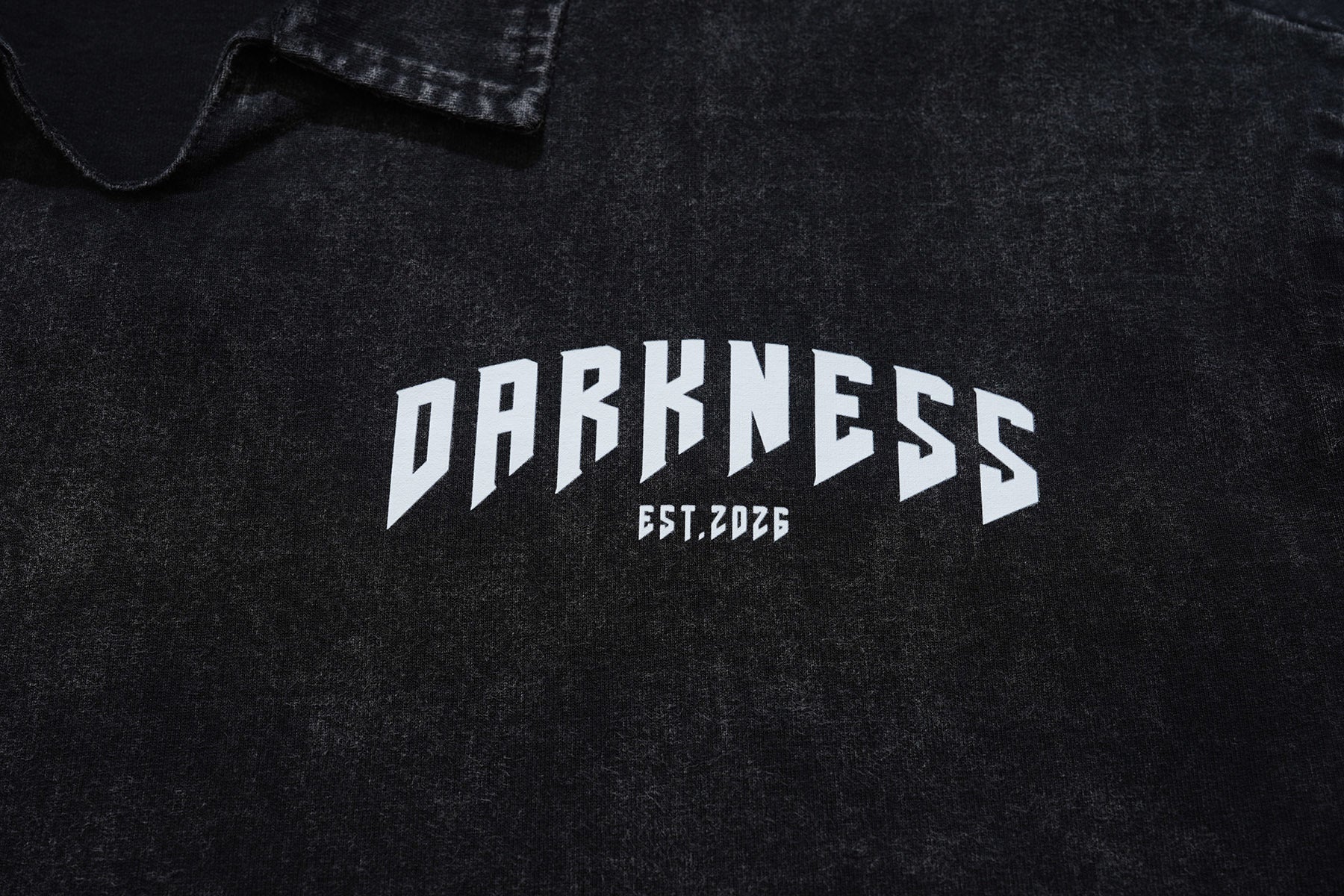 Omirad Darkness Spine Skeleton Graphic Washed Polo Shirt
