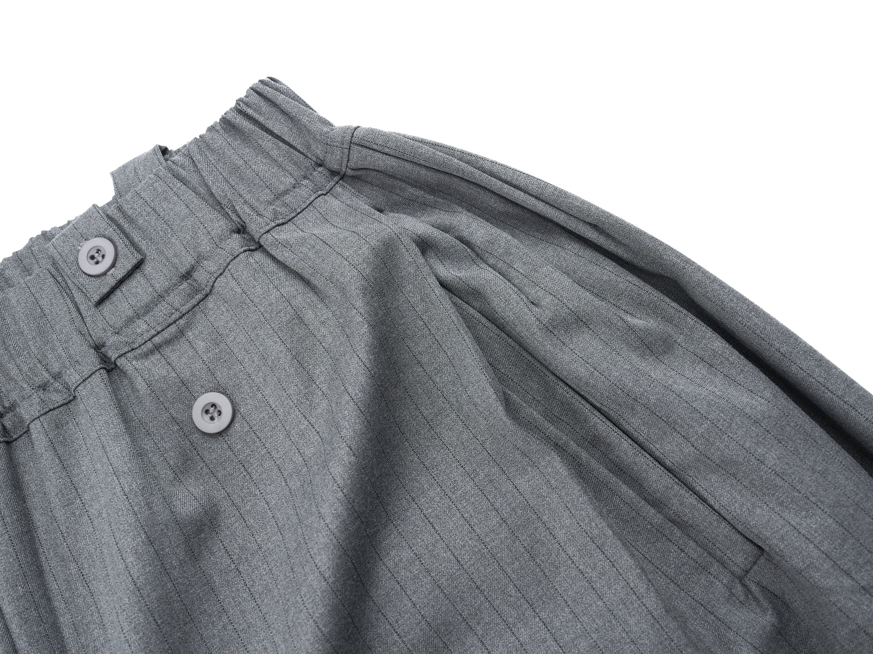 Dual-Button Pinstripe Wide-Leg Trousers | Relaxed Fit