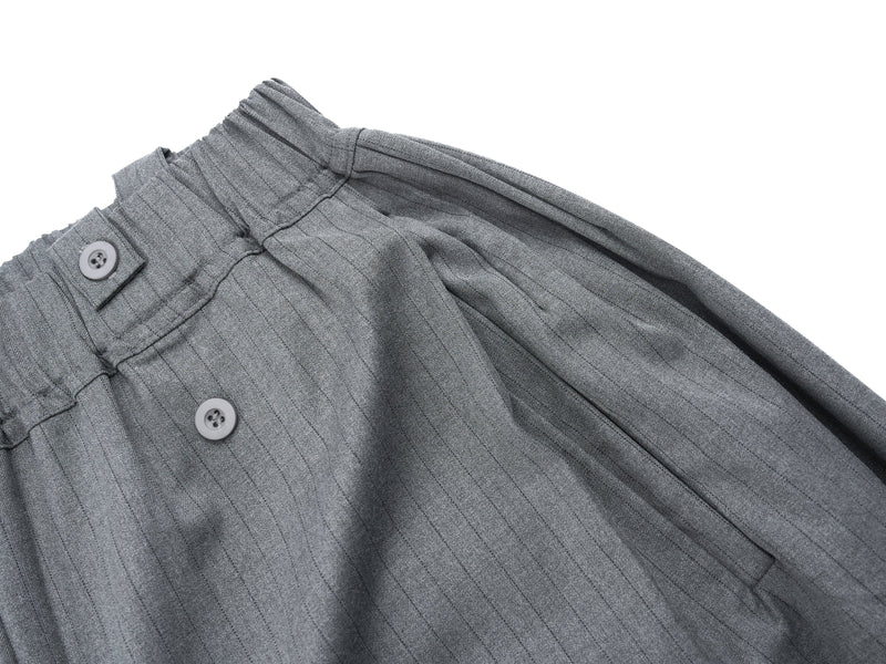 Dual-Button Pinstripe Wide-Leg Trousers | Relaxed Fit