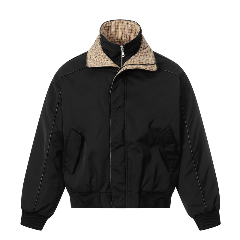 Reversible Check Collar Padded Bomber Jacket | SEAKOFF