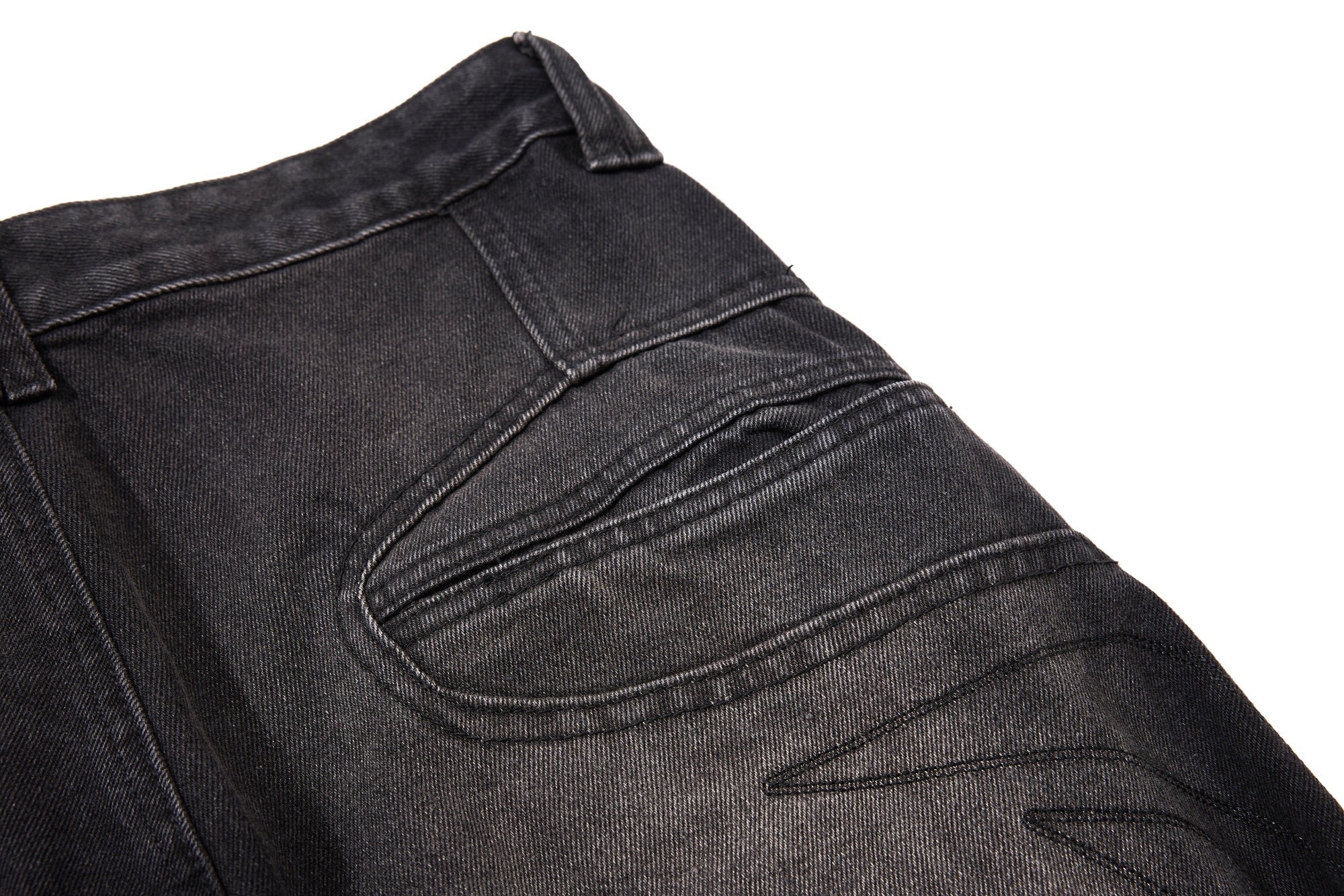 Distressed Panel Wide-Leg Denim Jeans | Deconstructed Streetwear