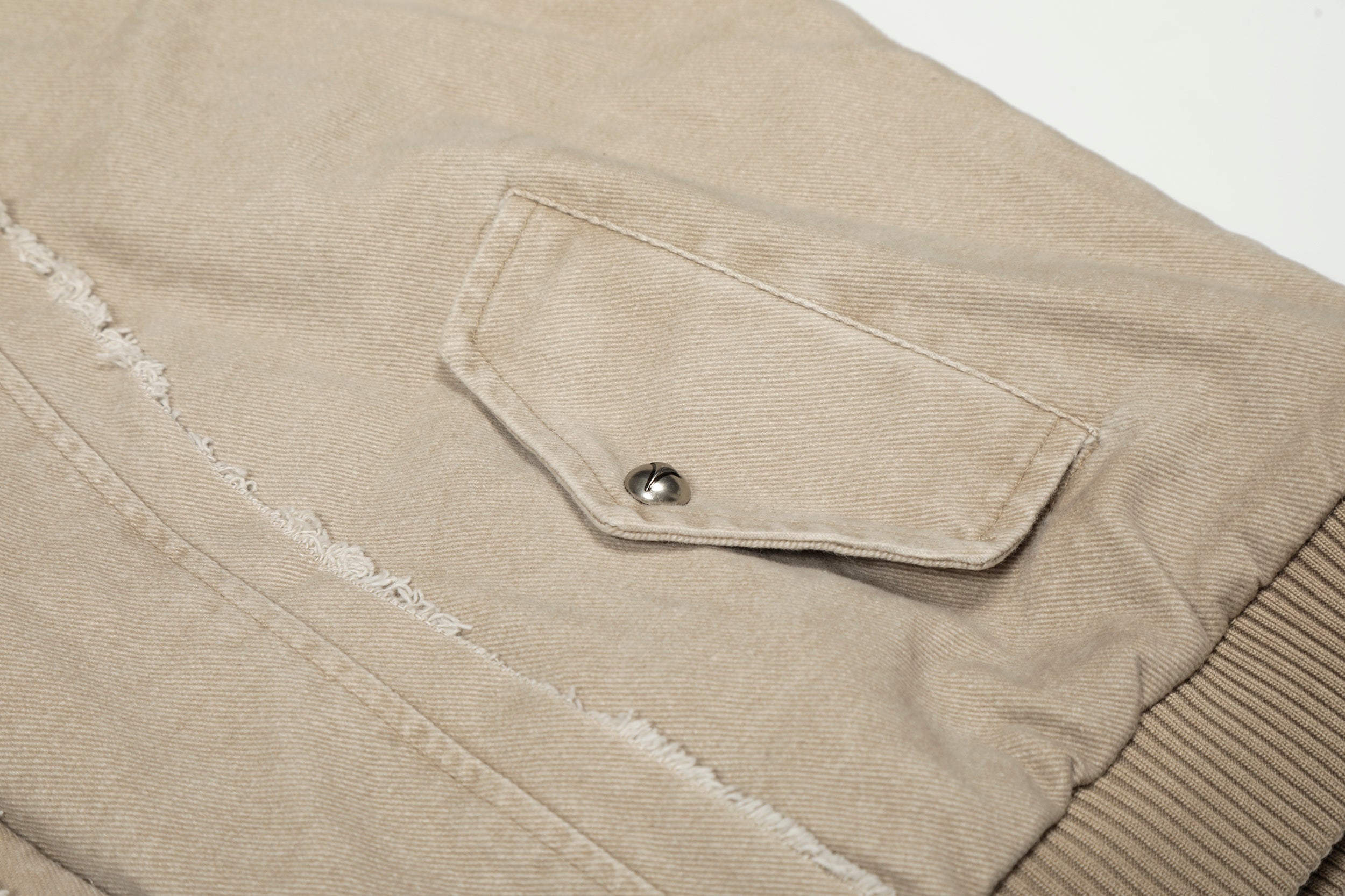 Washed Shearling-Lined Denim Hooded Bomber Jacket