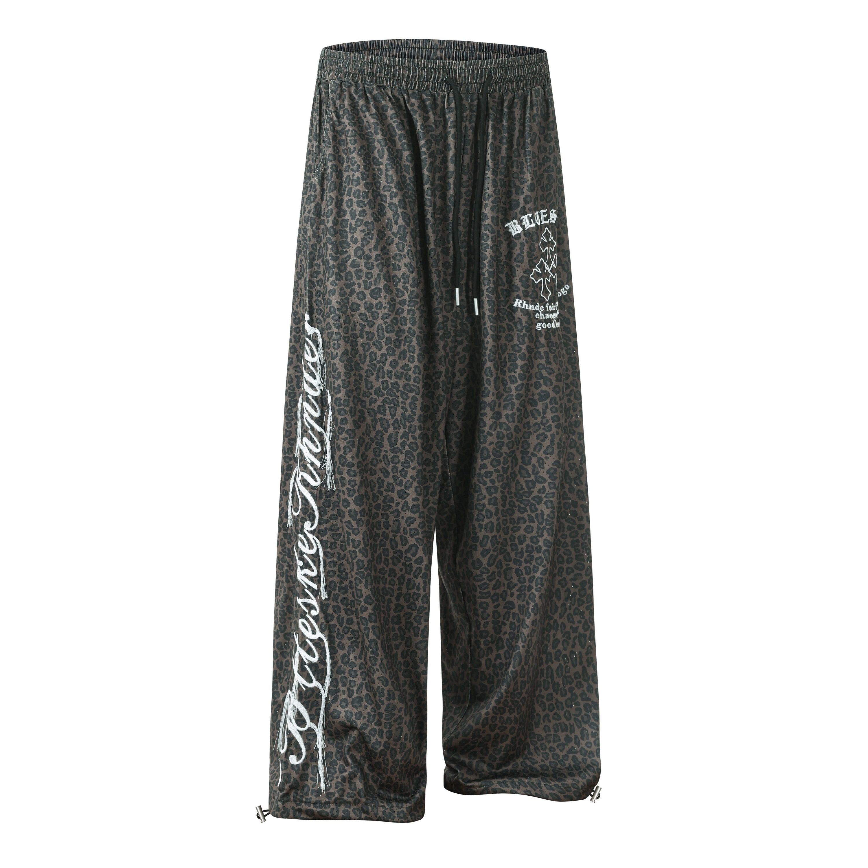 Omirad Leopard Wash Wide-Leg Sweatpants | Y2K Streetwear