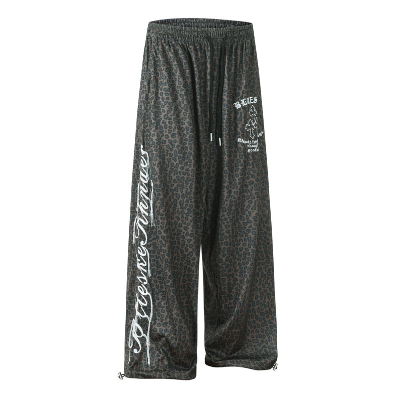 Omirad Leopard Wash Wide-Leg Sweatpants | Y2K Streetwear