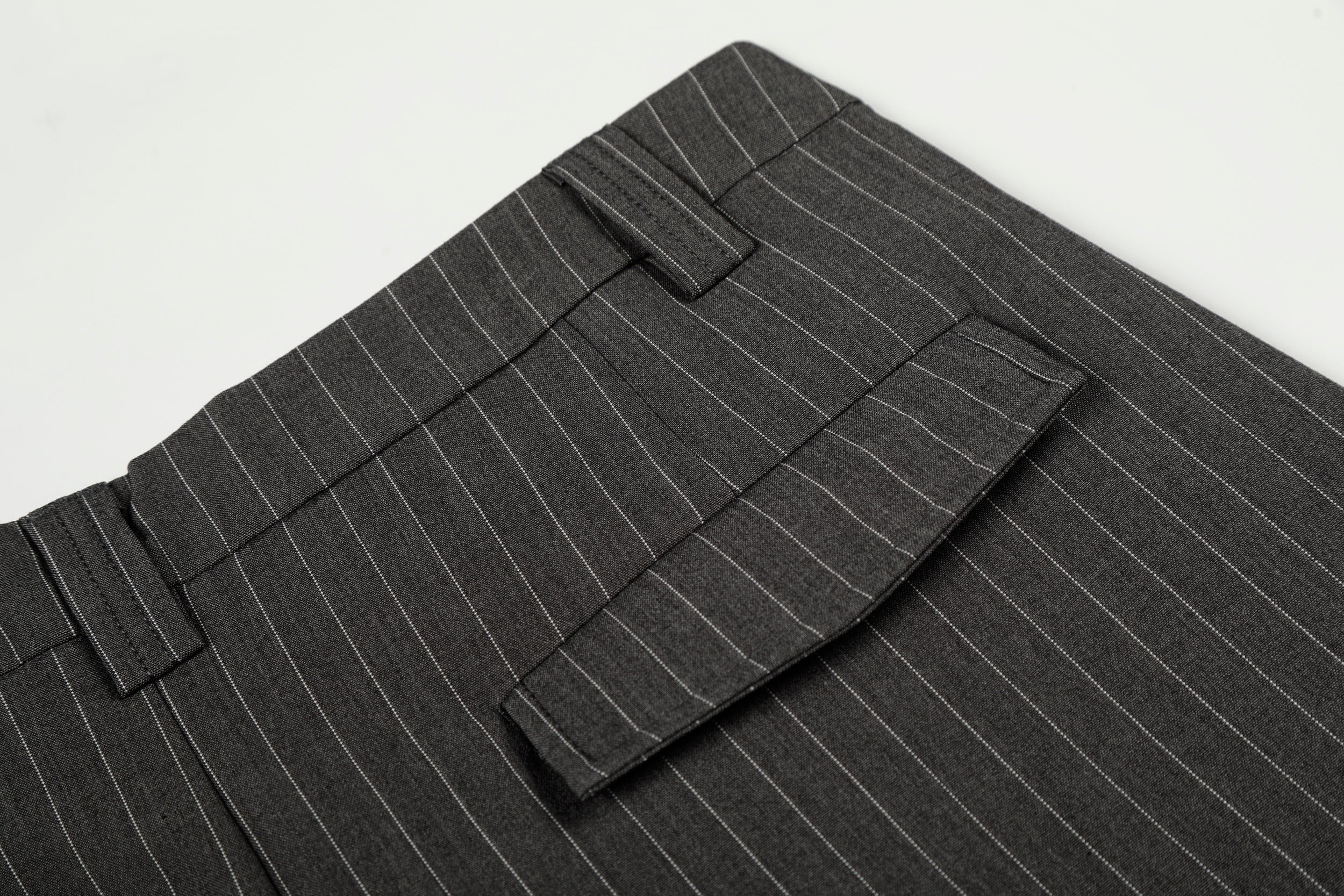 Omirad Pinstripe Wide-Leg Trousers | Grey Tailored Pants