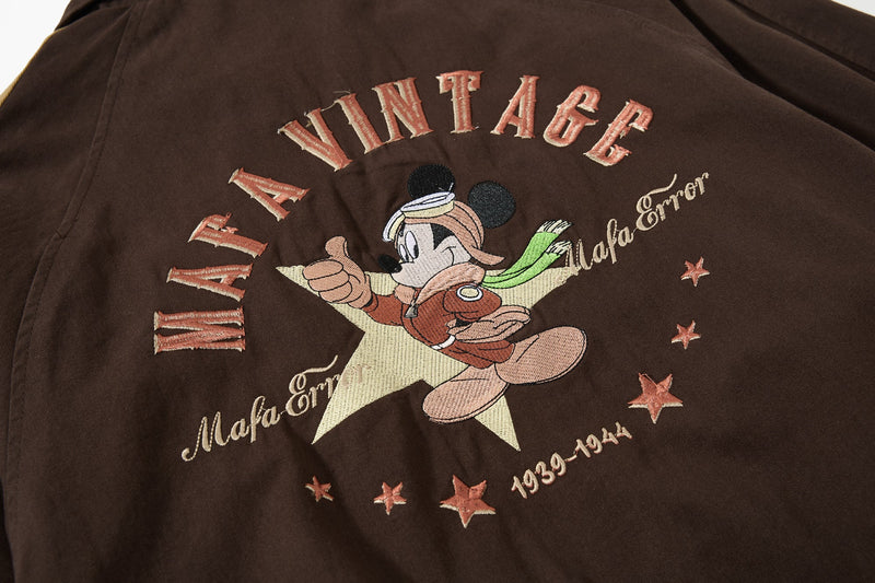 Mafa Vintage Raglan Bomber Jacket | Retro Mickey Embroidery
