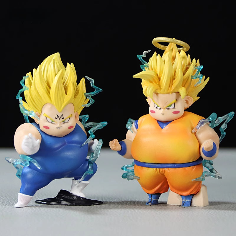 Dragon Ball Z Mini Vegeta y Goku Figures Set - 7.5cm, 0.1 kg - Transformación de Super Saiyan