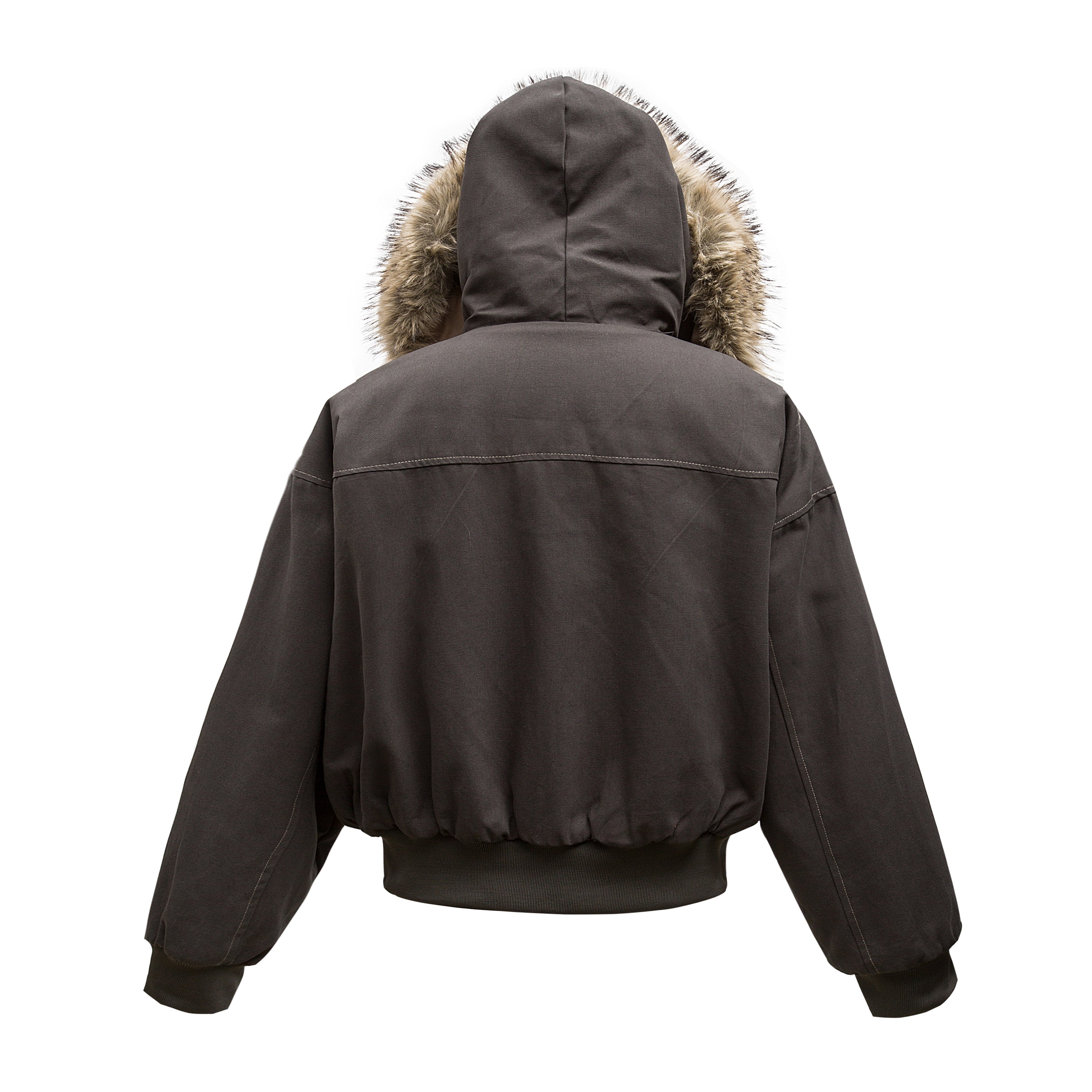 Faux-Fur Hooded Oversized Bomber Jacket | 100% Cotton