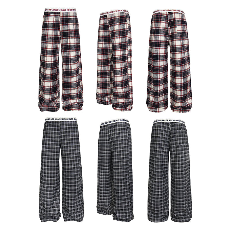 Made No Choice Plaid Wide-Leg Lounge Pants | 100% Cotton