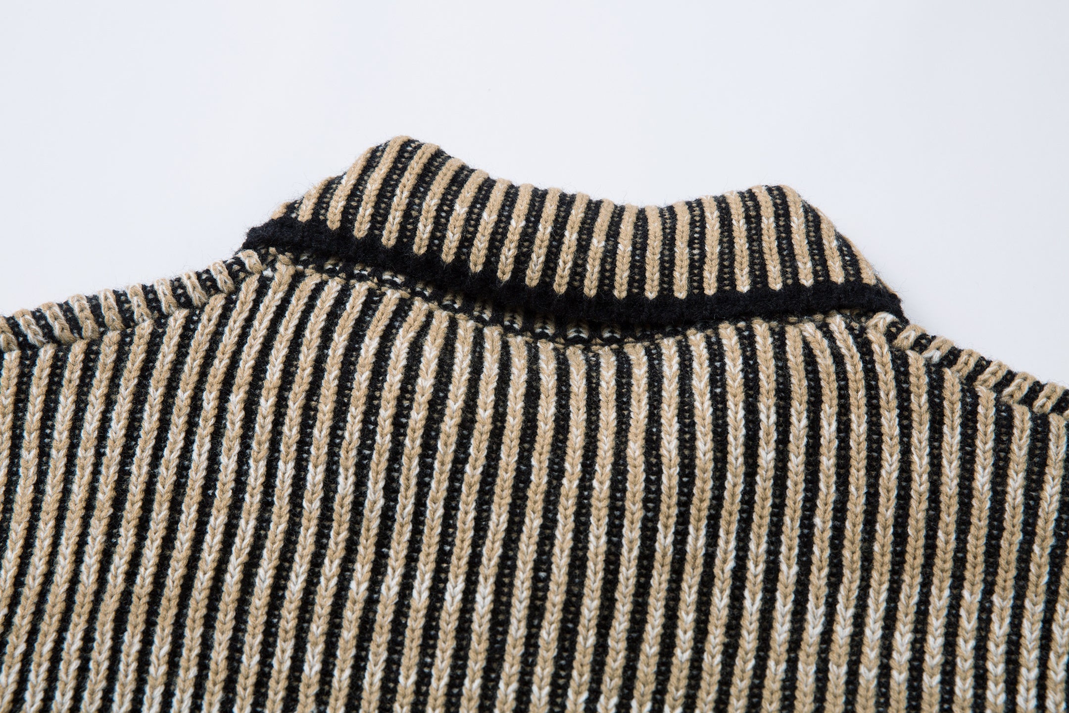 Men's Striped Ribbed Texture Full-Zip Jacket | SEAKOFF
