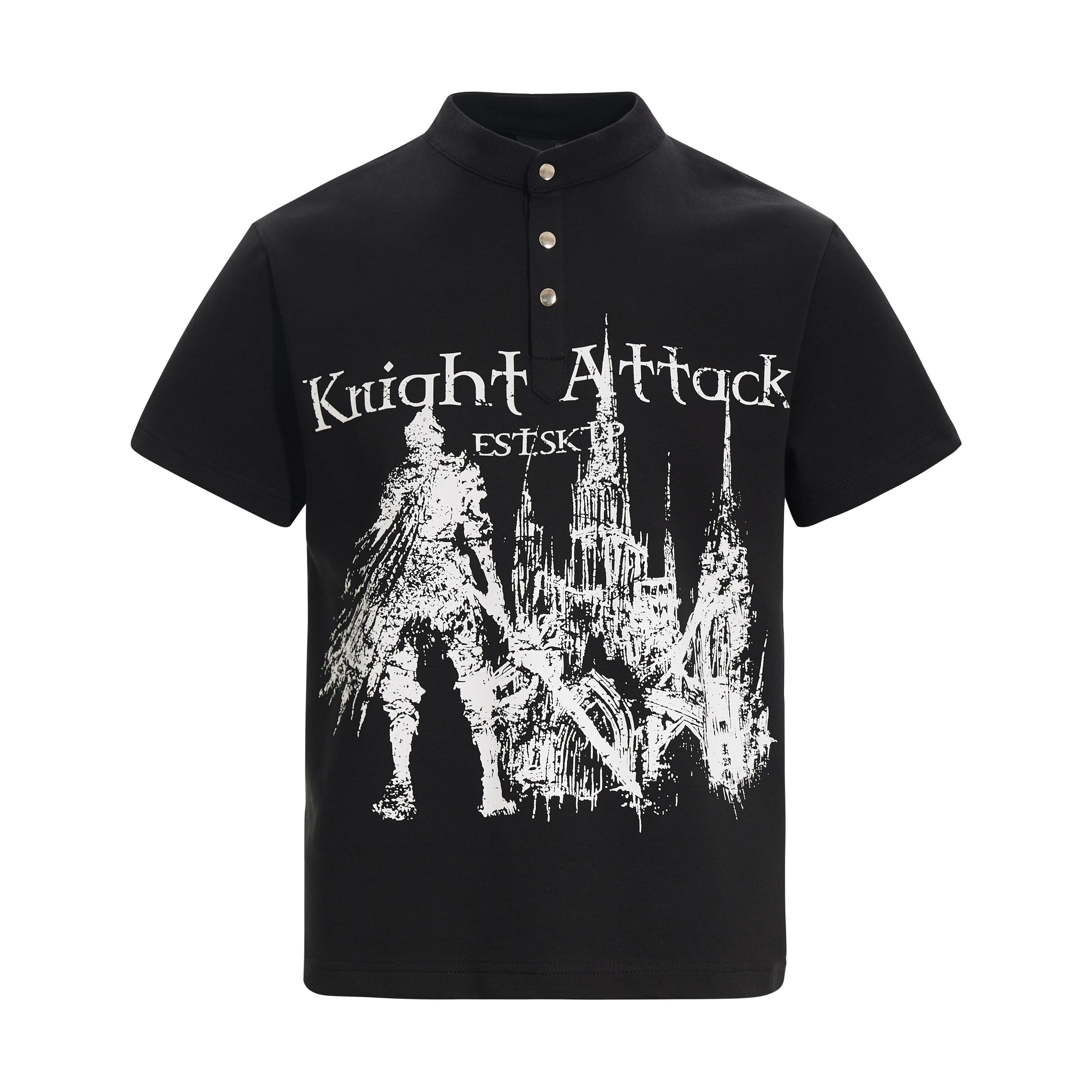Omirad Knight Attack Graphic Polo Tee | Medieval Streetwear