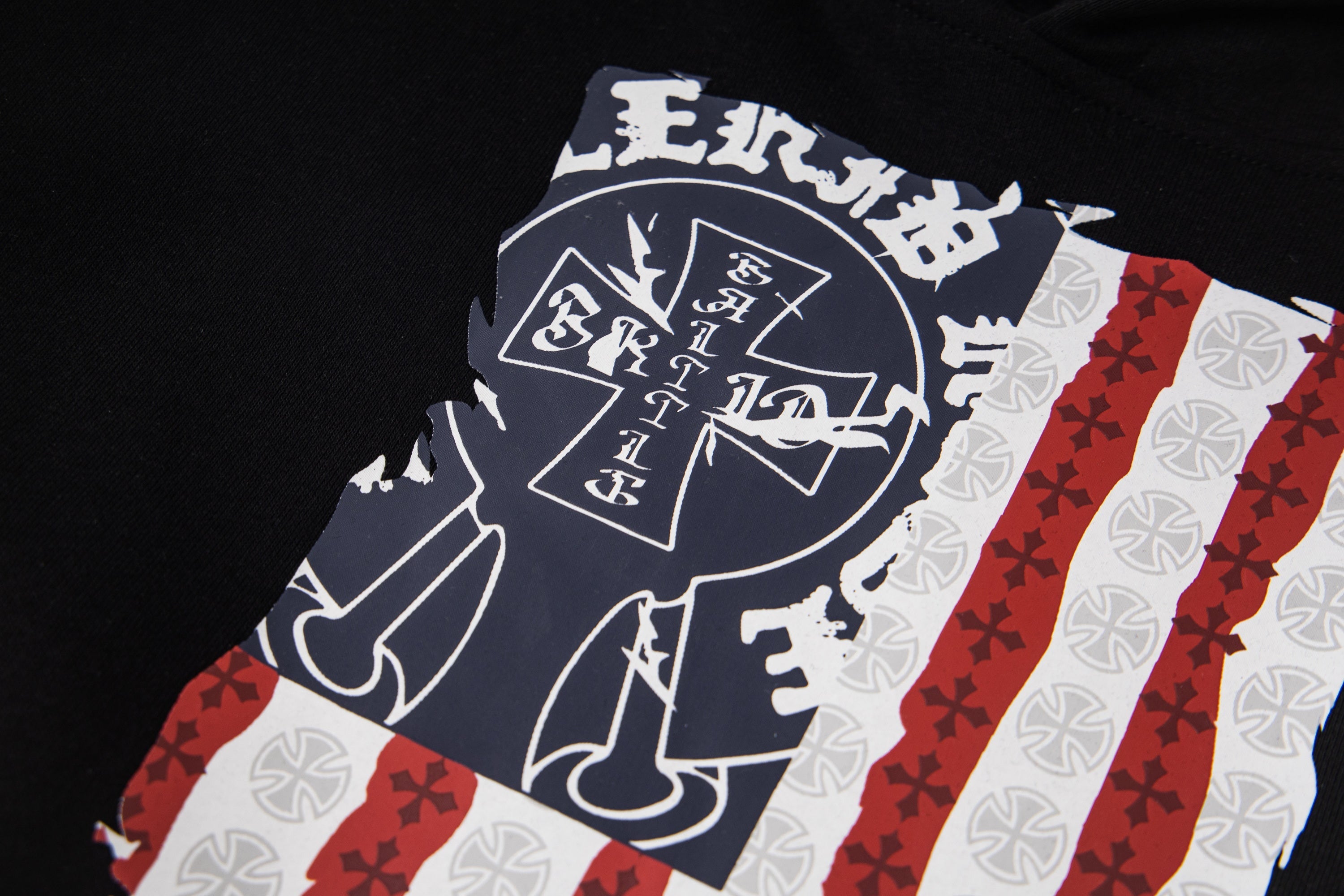 Distressed Flag Graphic Pullover Hoodie | Streetwear