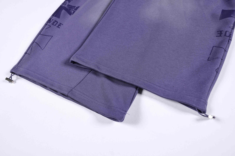 Omirad Gothic Script Wide-Leg Sweatpants | Streetwear