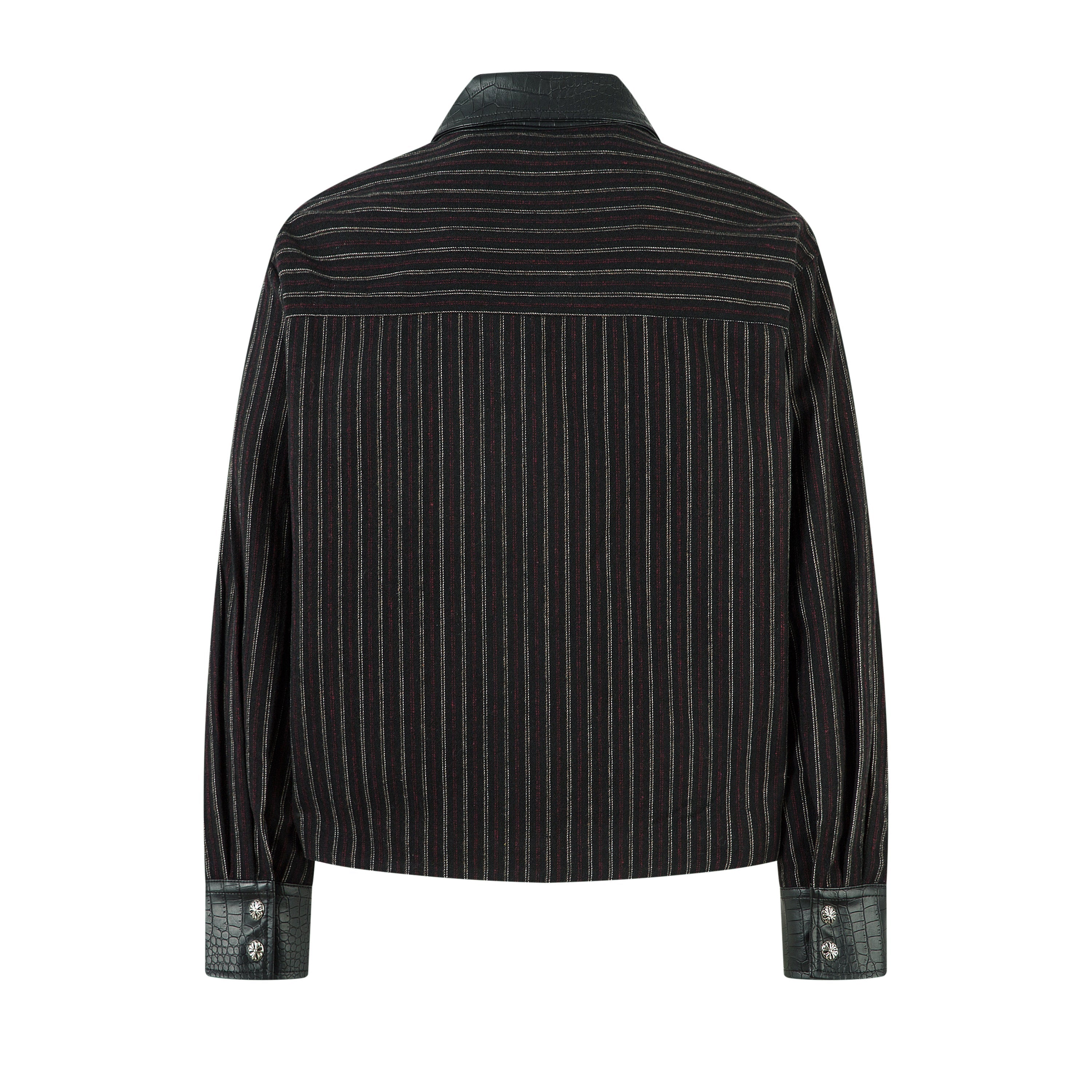 Omirad Striped Faux-Leather Trim Jacket | Streetwear