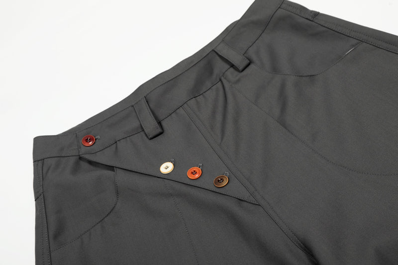 Omirad Multi-Button Utility Wide-Leg Pants | Modern Fit