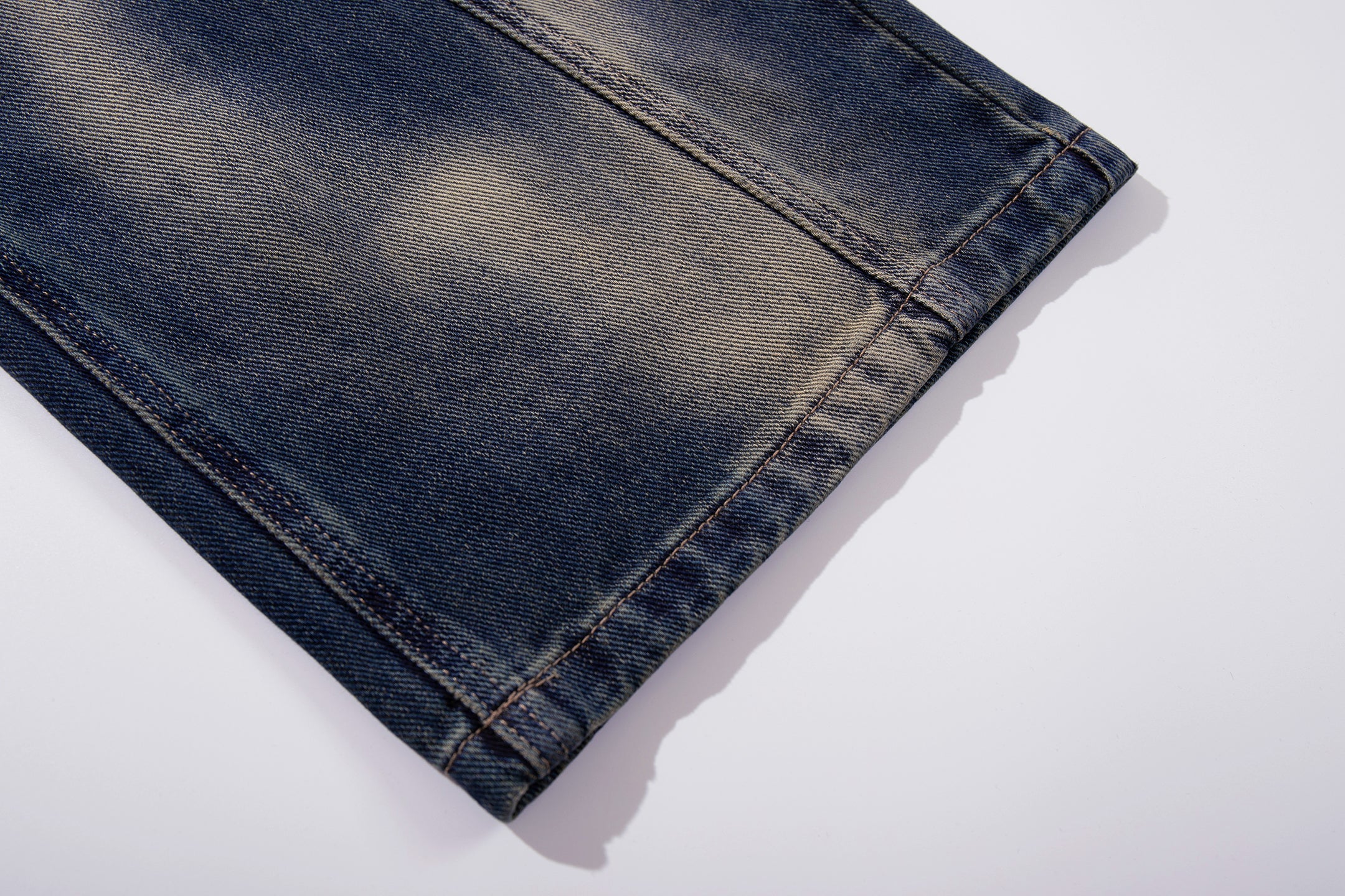 Curve-Panel Smoke-Fade Wide-Leg Jeans | Vintage Blue Denim