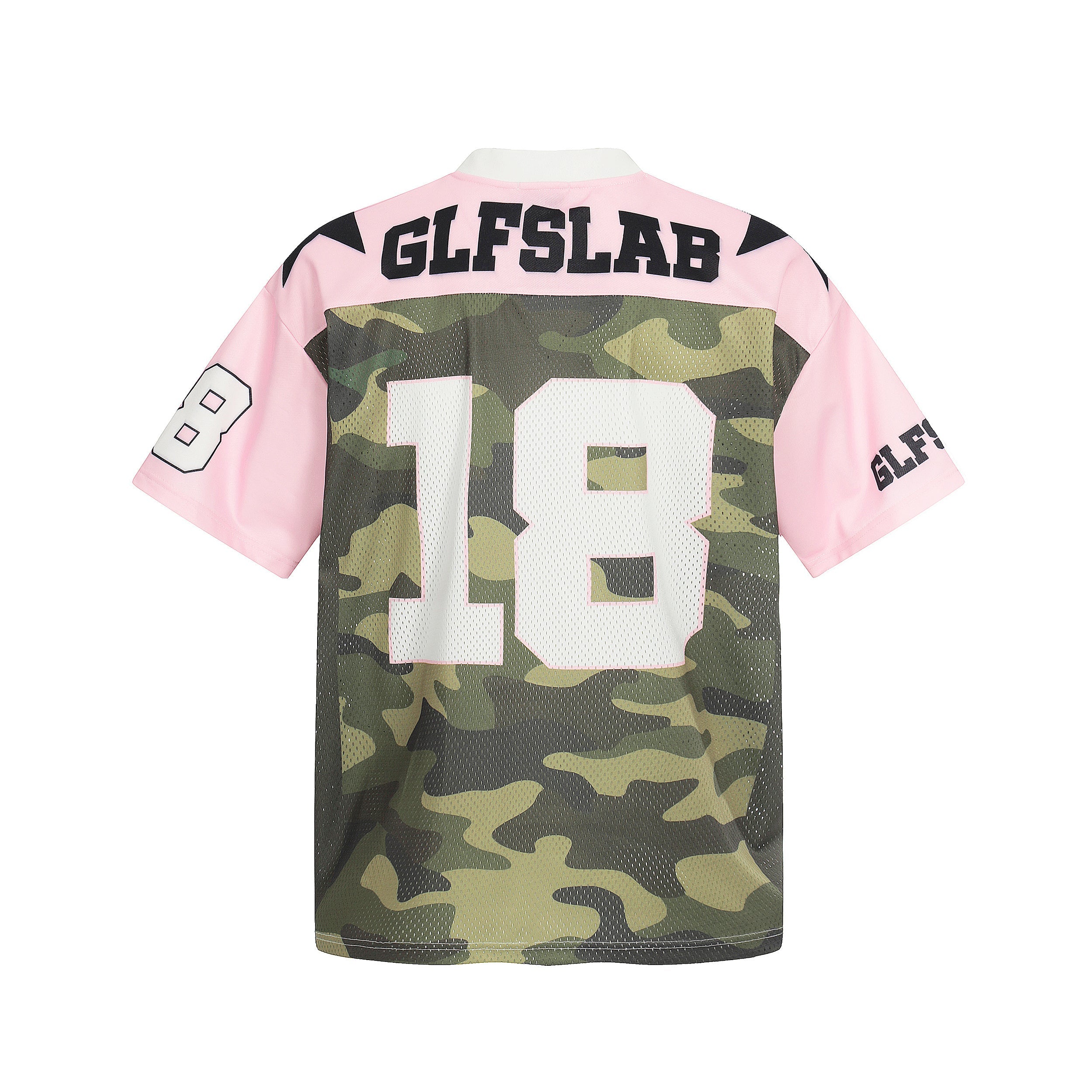 Pink Camo Mesh Football Jersey | Number 18 Streetwear Jersey