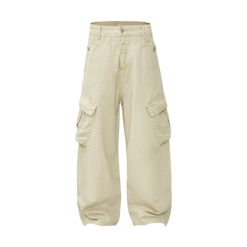 Omirad Cargo Wide Leg Pants | Washed Cotton Streetwear