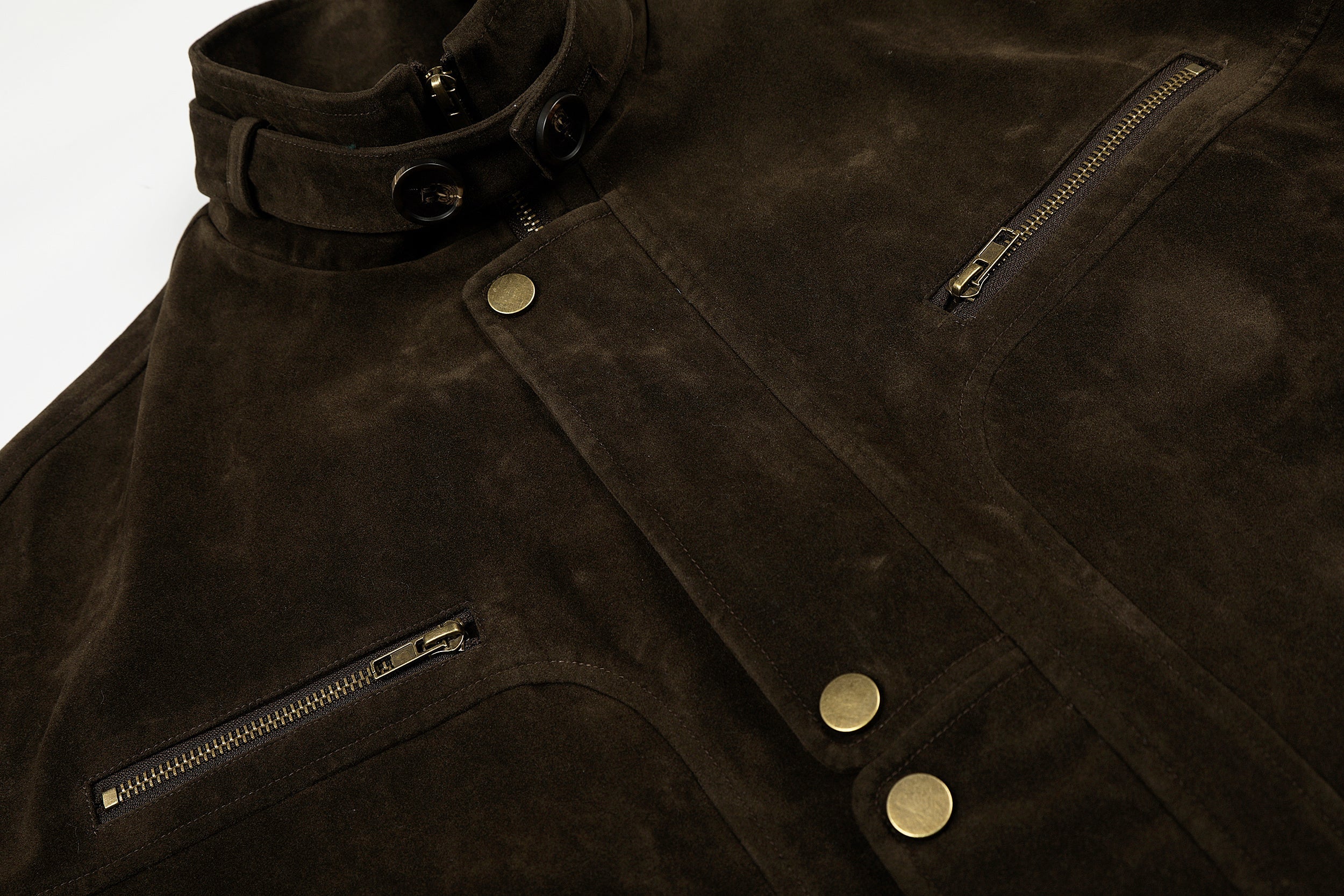 Omirad Utility Bomber Jacket | Stand Collar & Gold Hardware