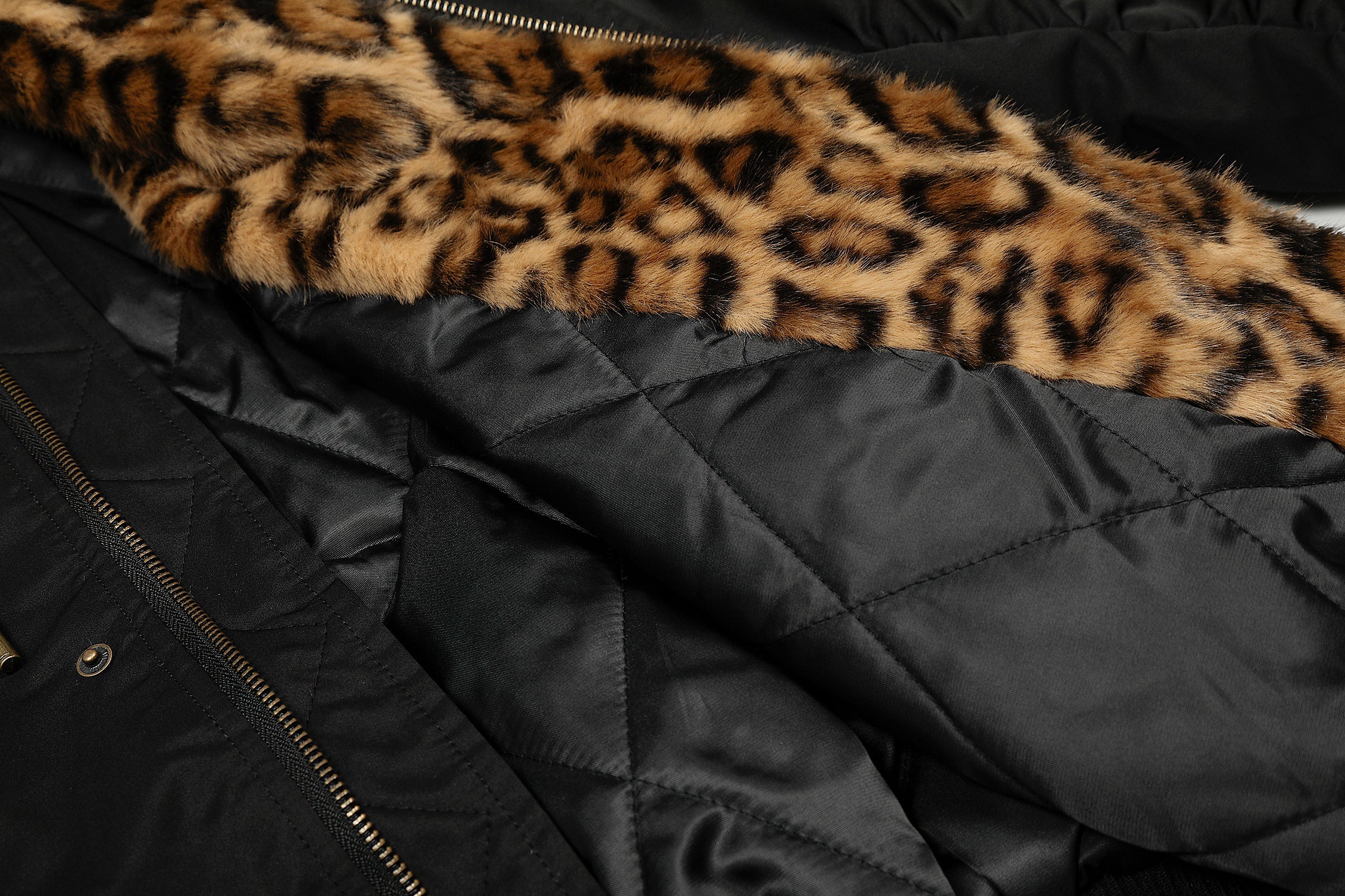 Faux-Fur Hooded Bomber Jacket | Military Streetwear