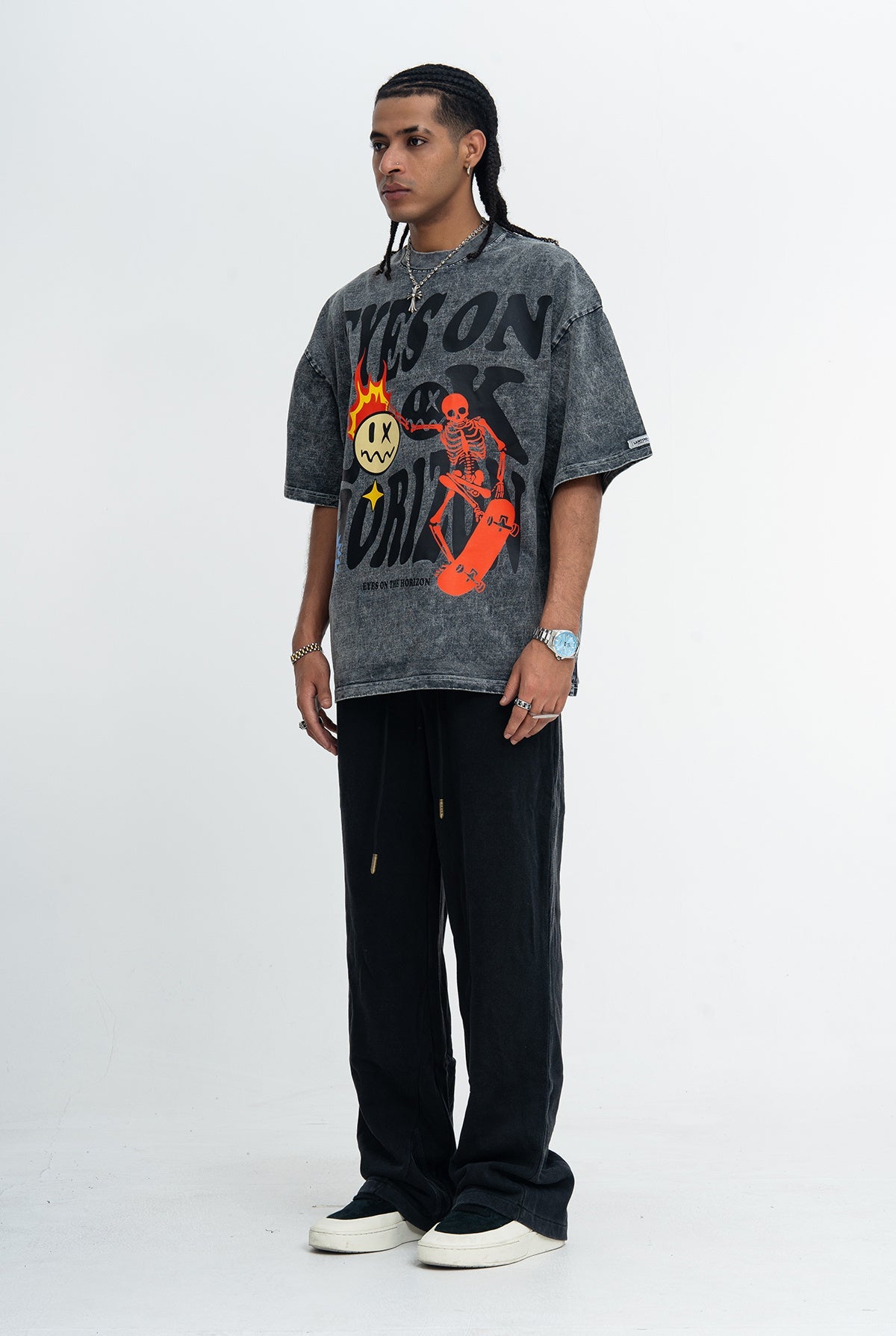 Omirad Eyes on the Horizon Skate Graphic Tee | Vintage Wash