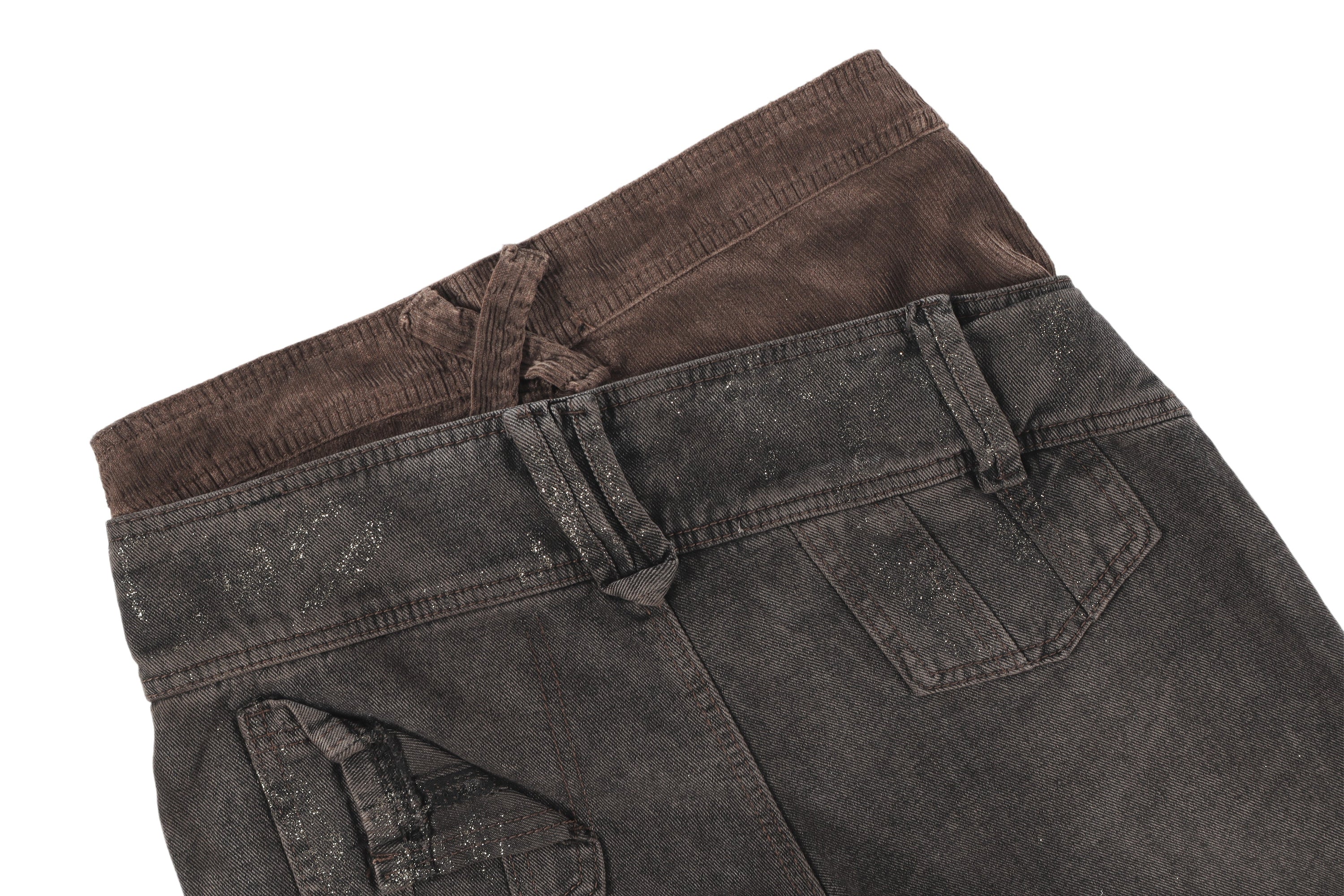 Omirad Dual-Waist Lace-Up Wide-Leg Jeans | Y2K Streetwear