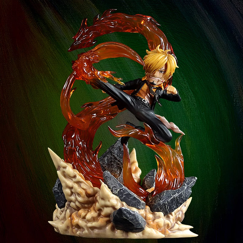 Figura de acción de Sanji - 22 cm con efectos ardientes, edición limitada - One Piece coleccionable
