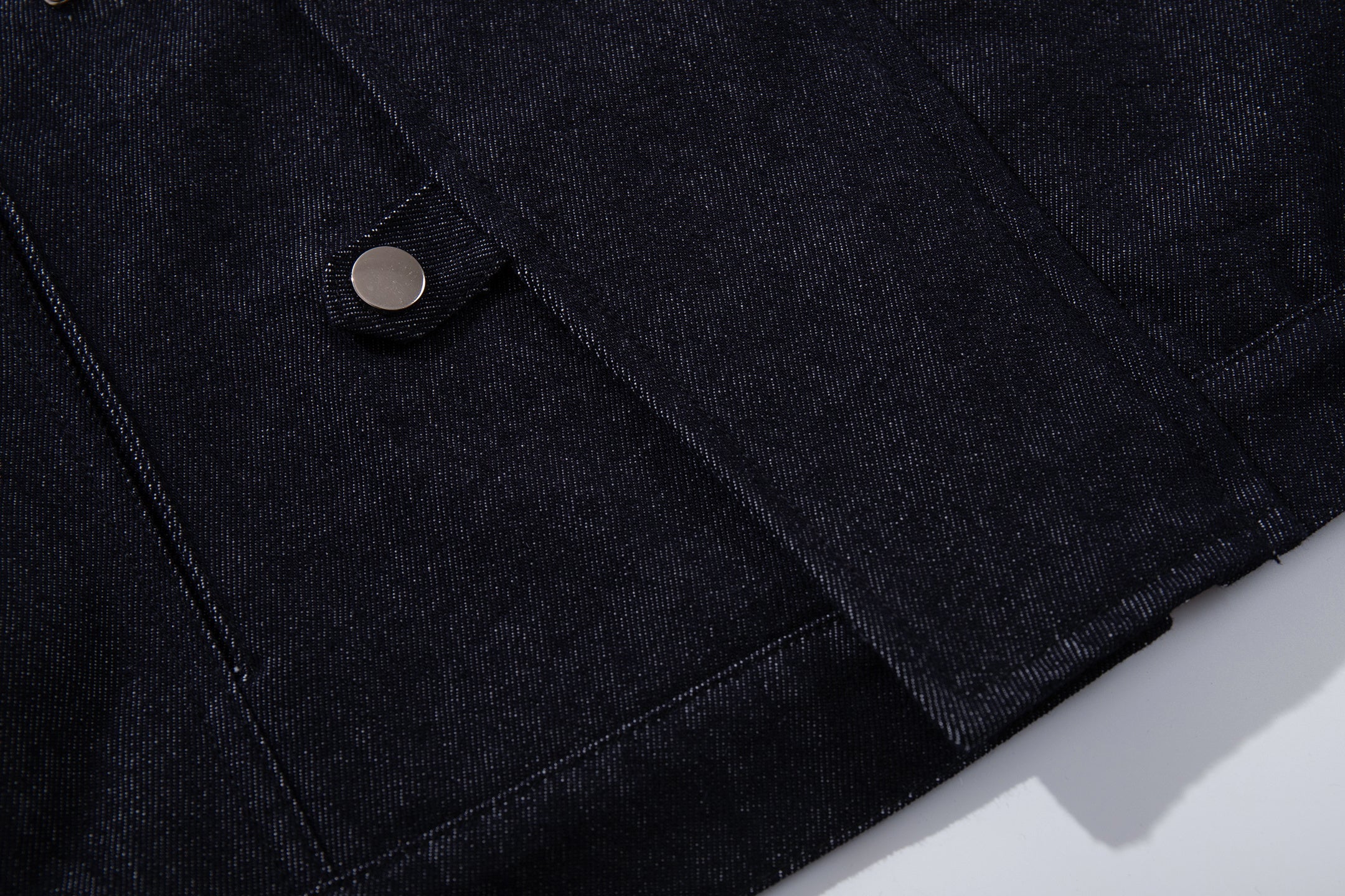 Men's Dark Indigo Denim Jacket with Metal Buckle Detail
