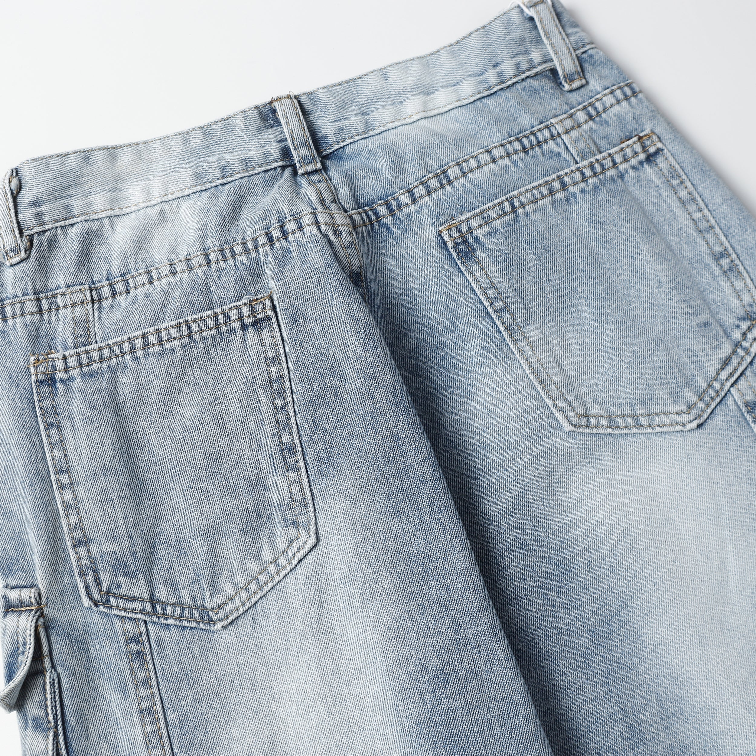 Distressed Multi-Pocket Cargo Denim Pants | Streetwear