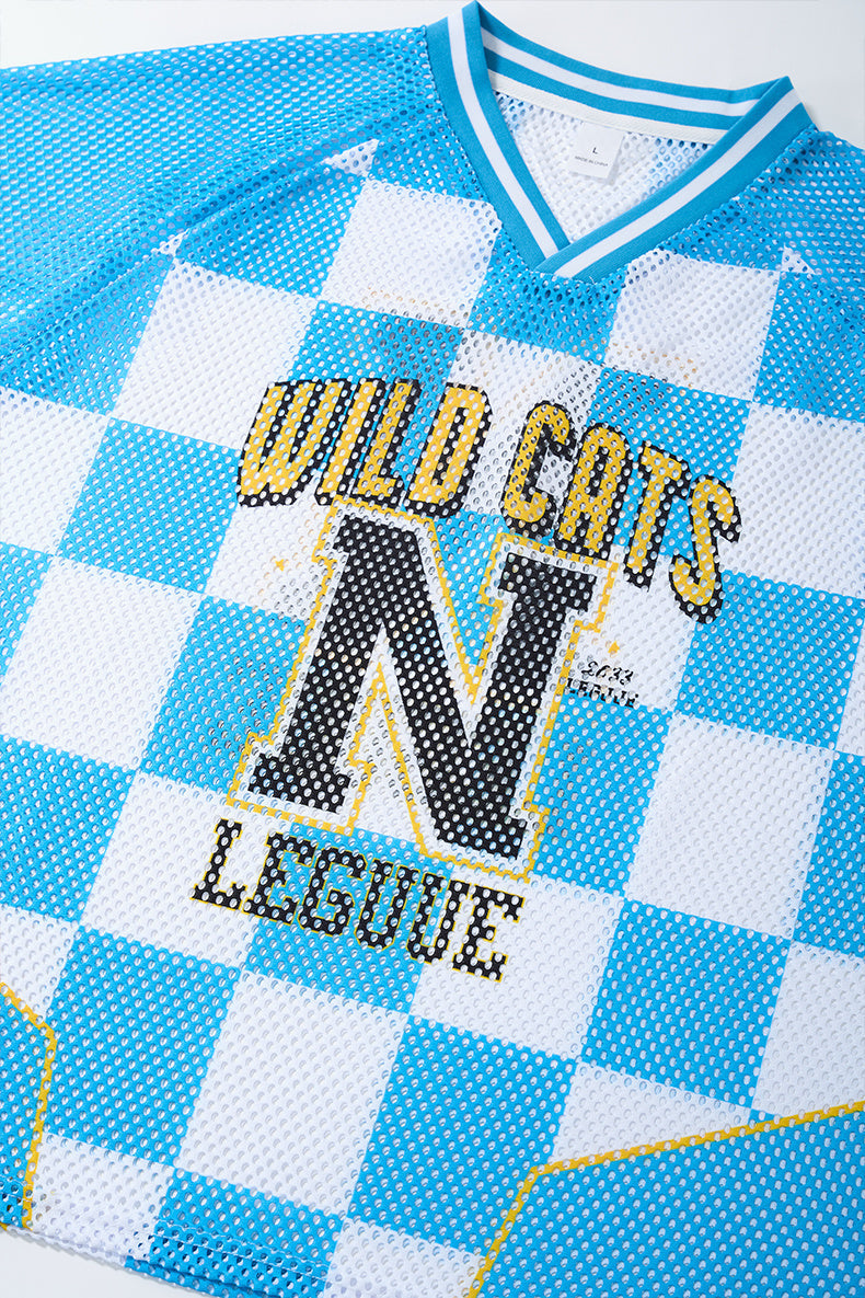 Wild Cats N League Checkerboard Mesh Jersey T-Shirt