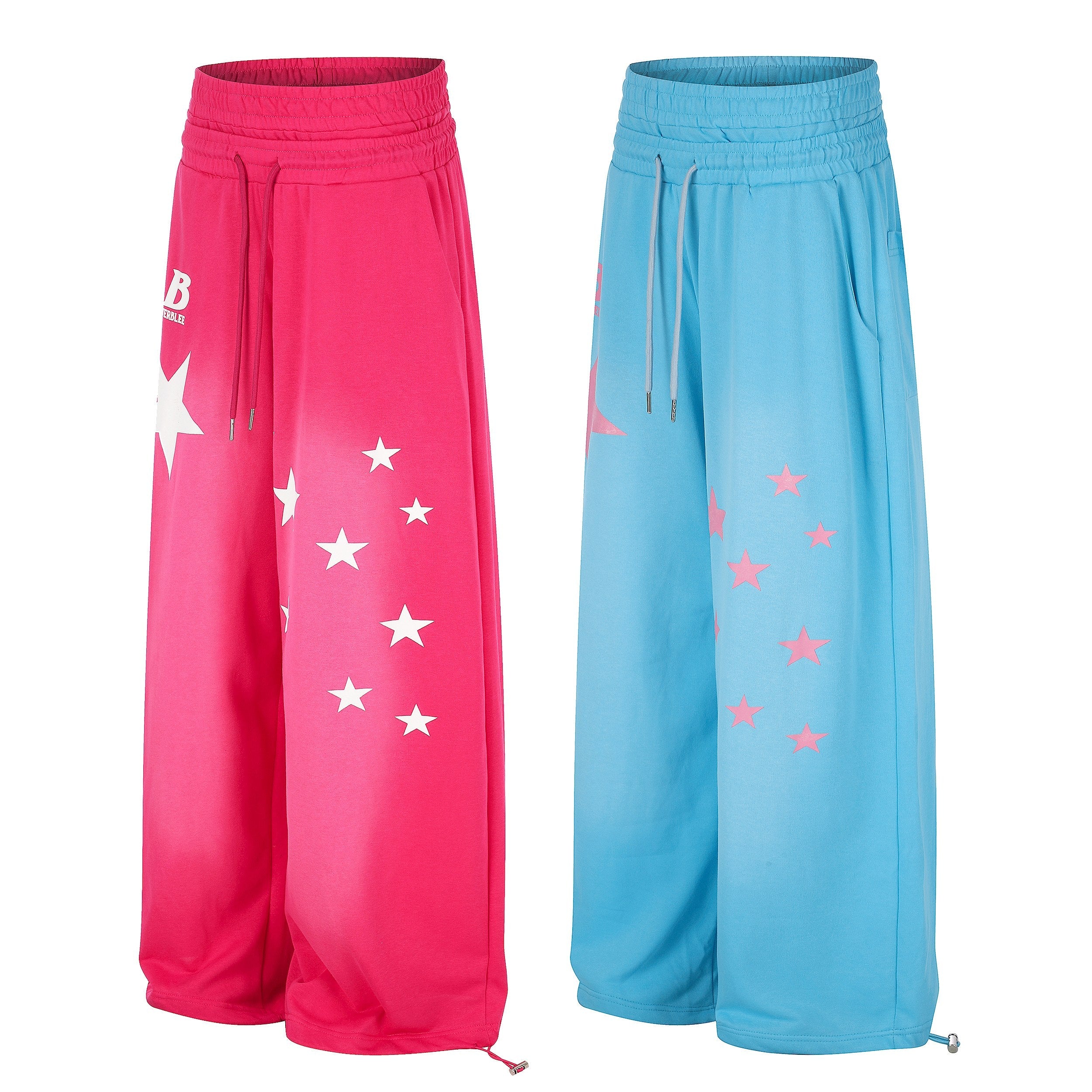 Star Graphic Wide-Leg Sweatpants | Y2K Gradient Streetwear