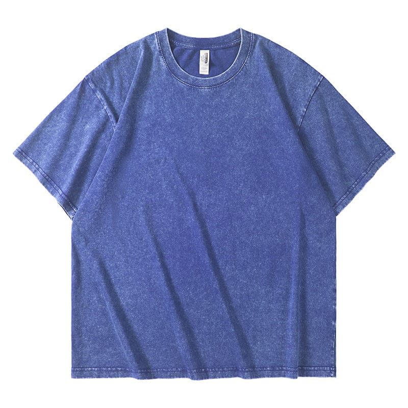 Custom Anime Character Periwinkle Blue Washed T-Shirt—Personalized Anime Style Tee in a relaxed fit, displayed flat on a white background. Ideal for expressing your unique custom anime t-shirt style.