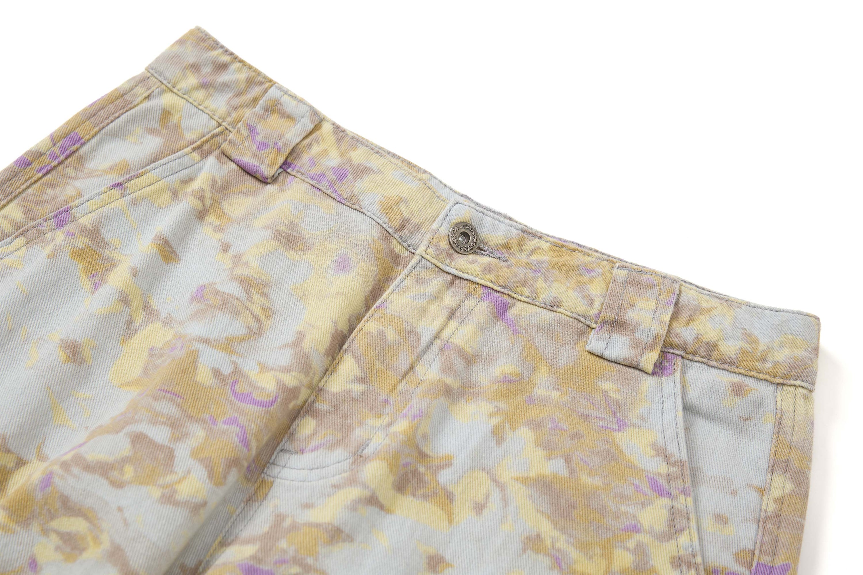 Abstract Camo Wide-Leg Cargo Pants | 100% Cotton