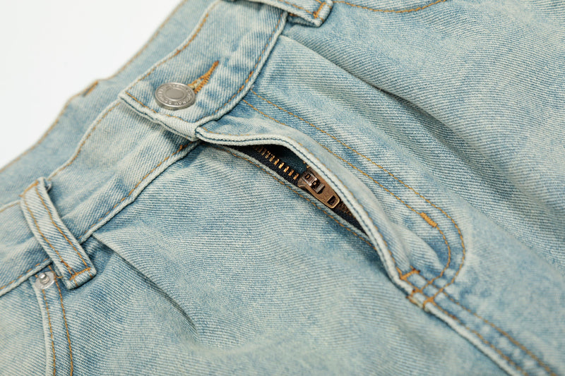 Cloud-Fade Balloon Jeans | Wide-Leg Streetwear Denim