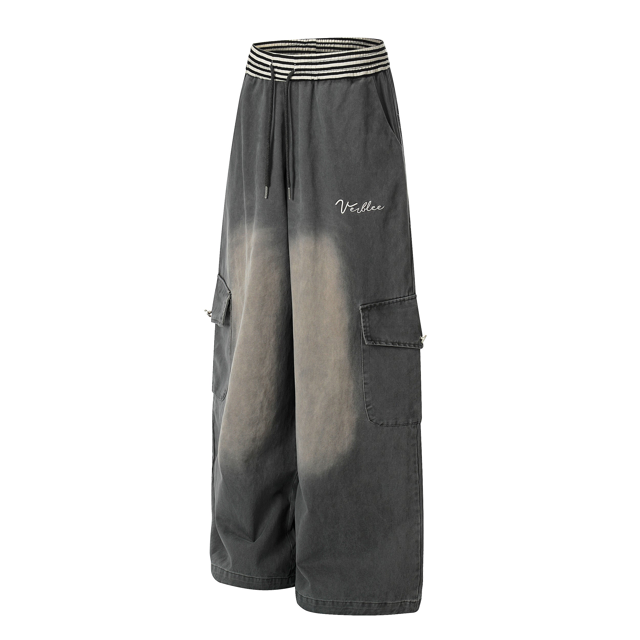 Washed Cargo Wide-Leg Pants | Vintage Streetwear Trousers