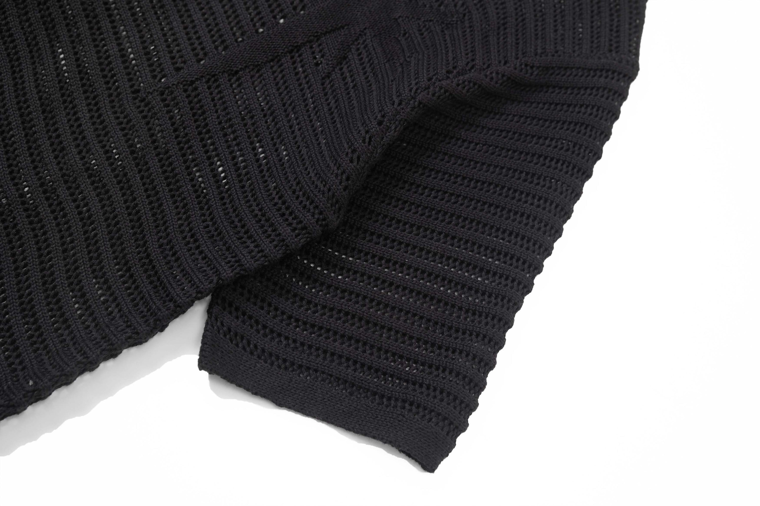 Omirad Open-Knit Star Shirt | Short-Sleeve Button-Up