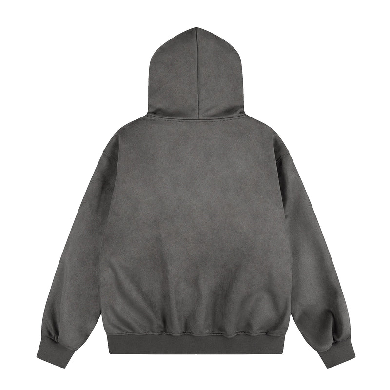 Omirad Graphic Patch Faux-Fur Hooded Zip Jacket