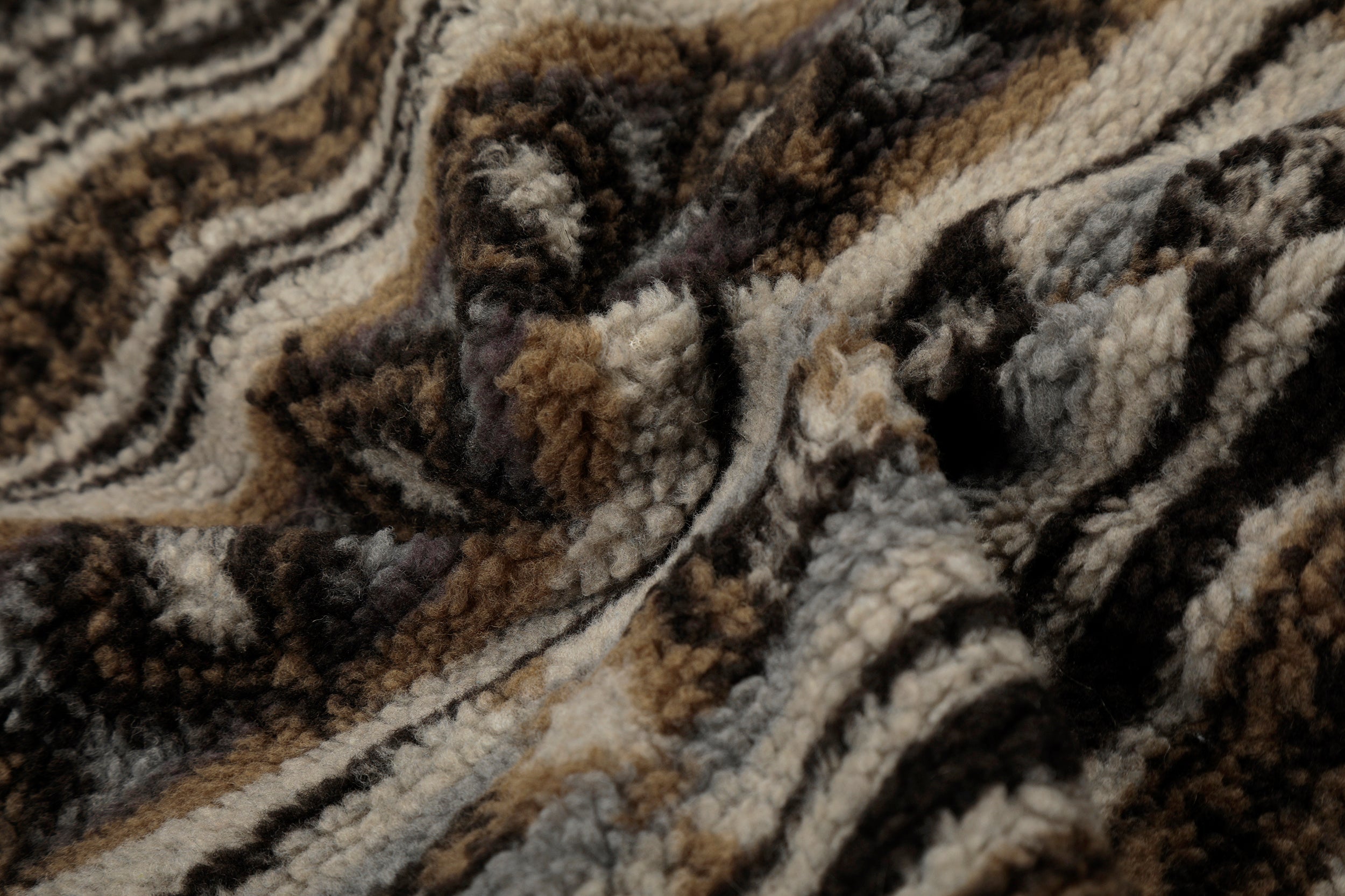 Nordic Faux Fur-Trim Hooded Zip Jacket | Ethnic Pattern